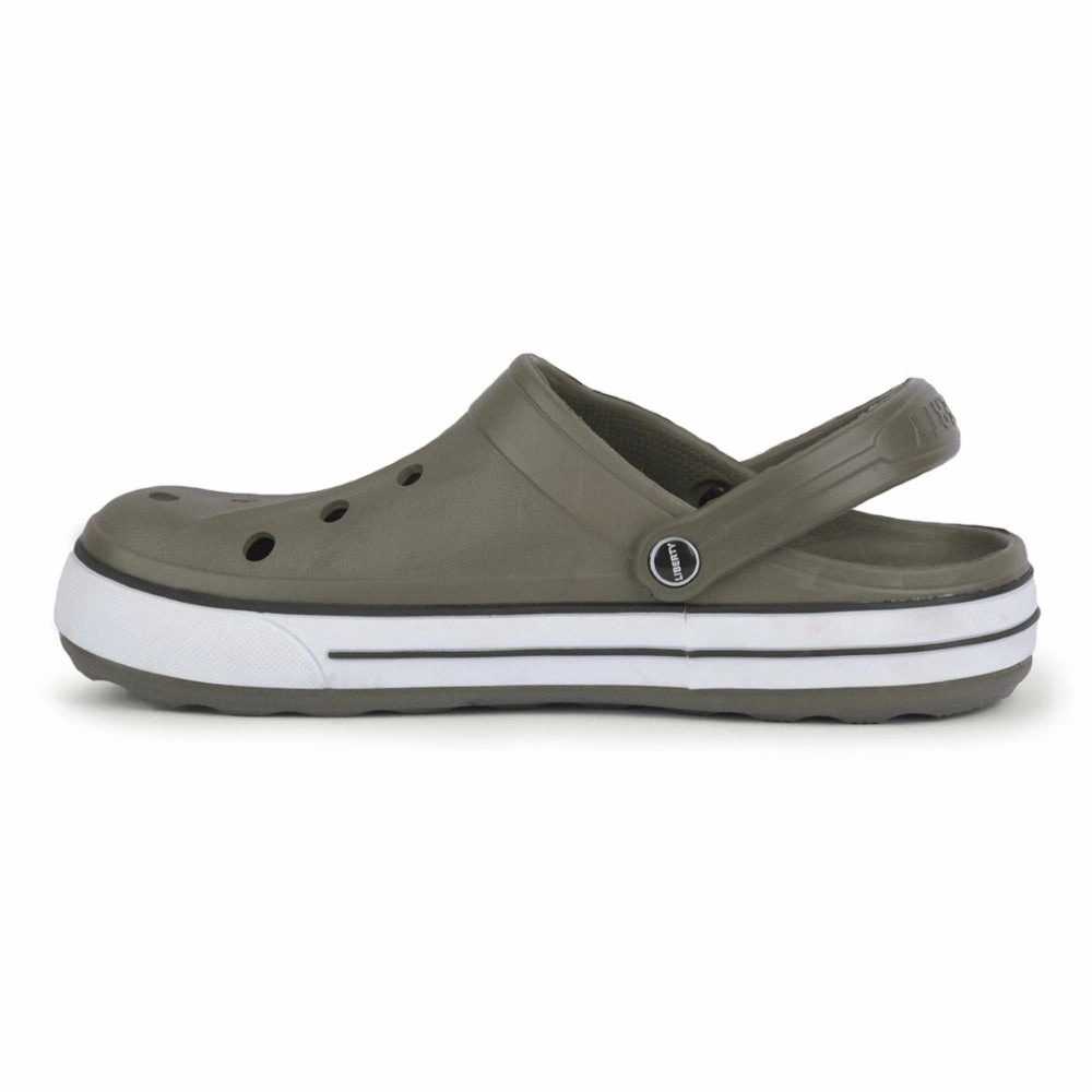 A-HA Olive Green Casual Slip-on Clogs For Men LITEWALK By Liberty