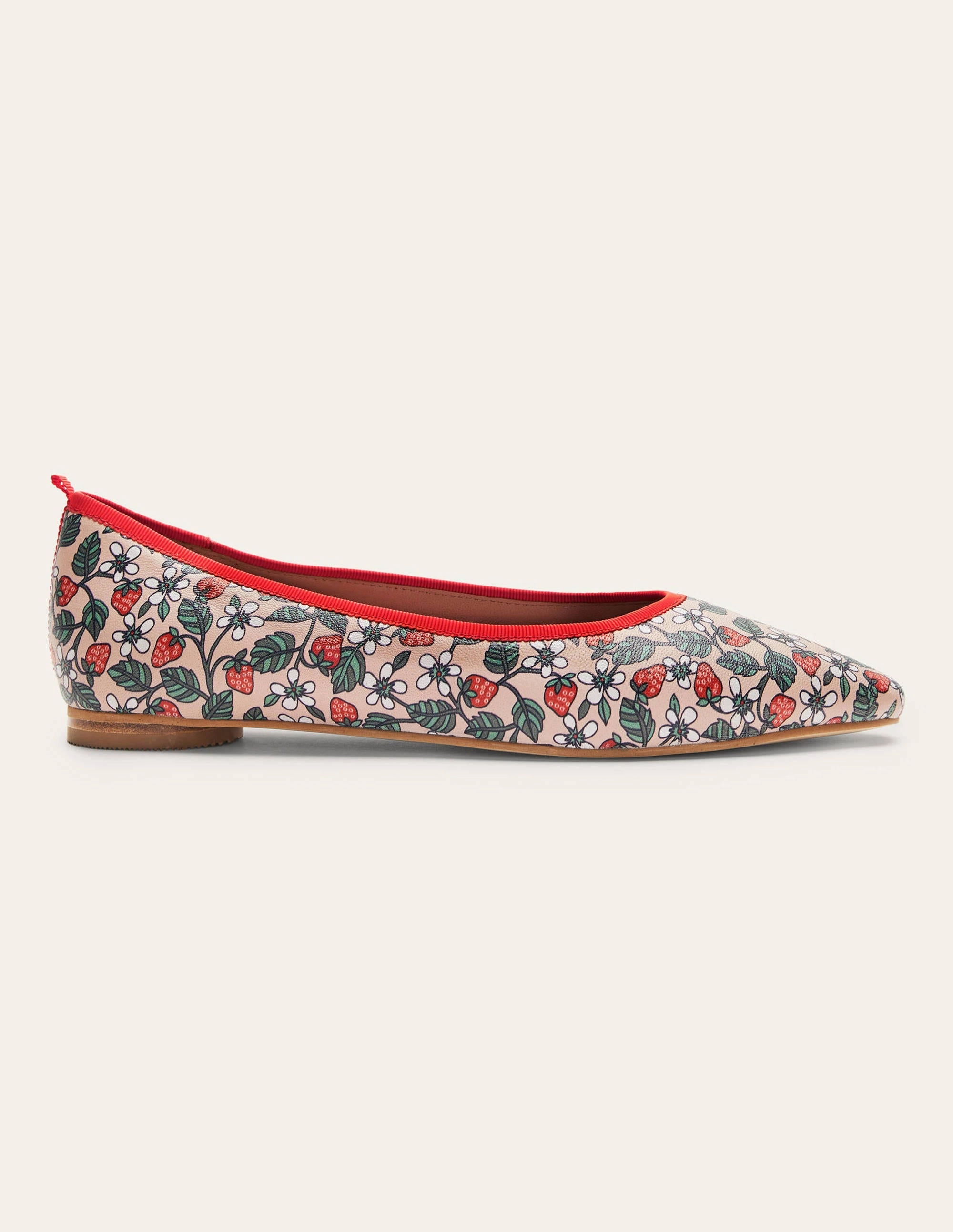 Almond Toe Ballerinas-Milkshake, Flora Berry