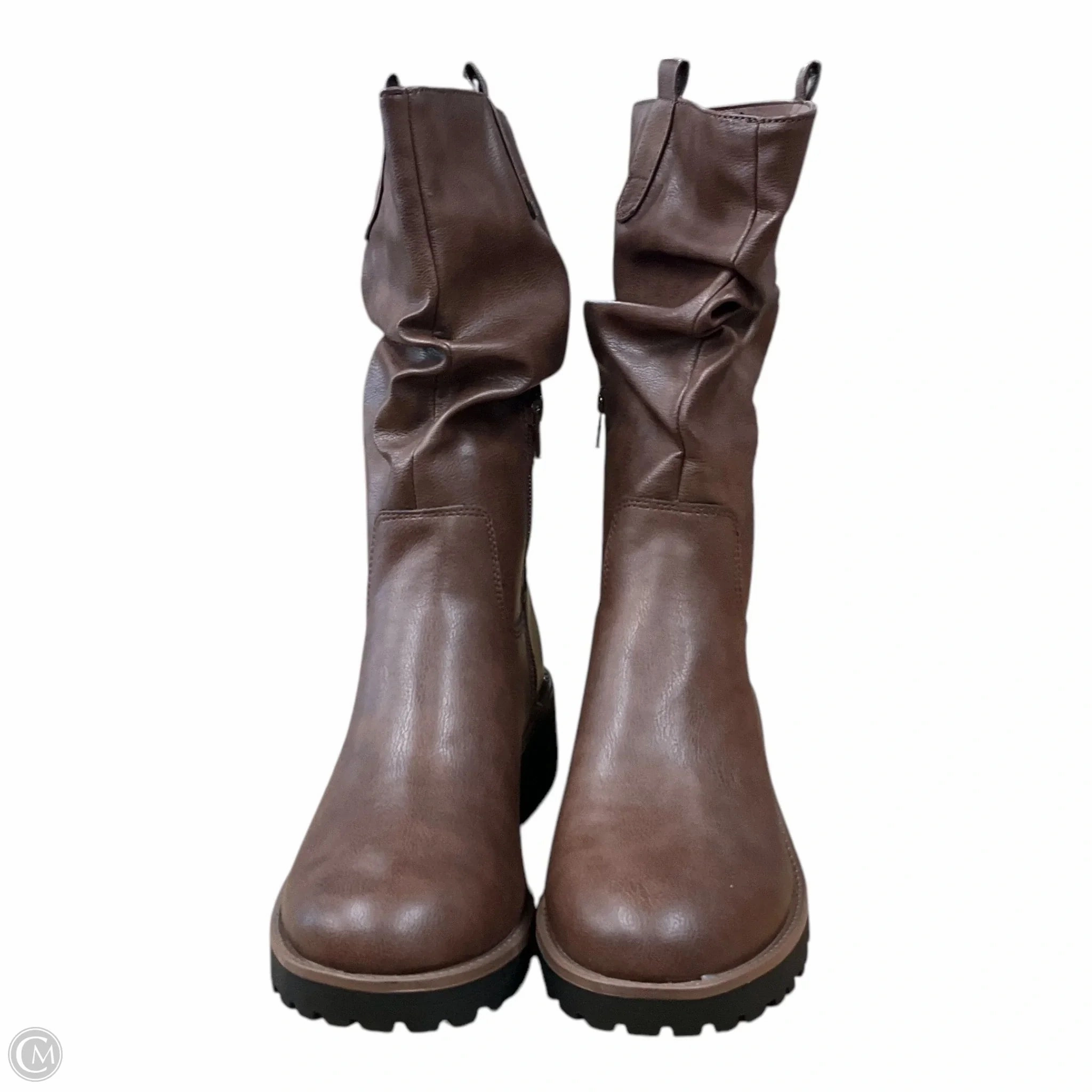 Boots Ankle Flats By Clothes Mentor In Brown, Size: 10