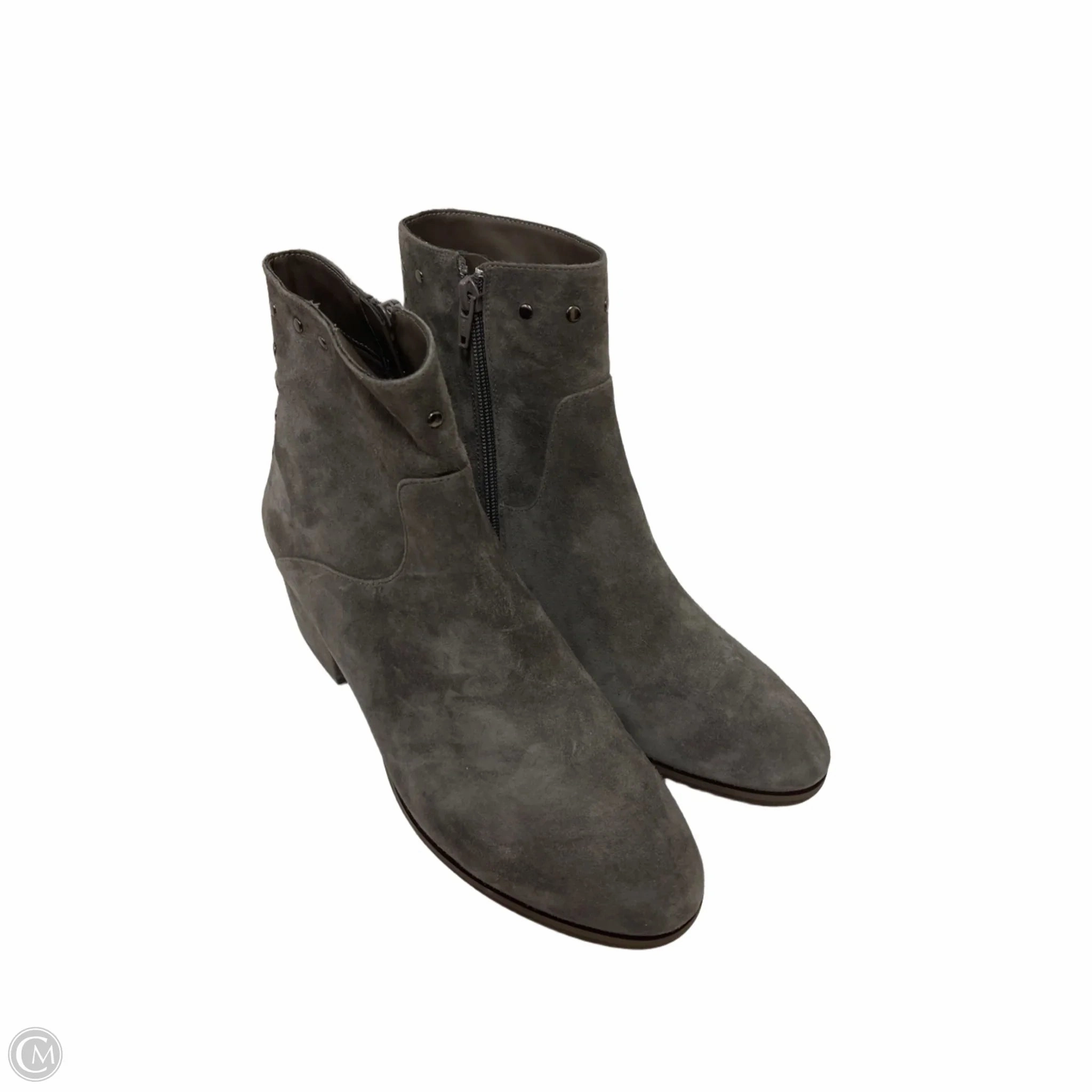 Boots Ankle Flats By Vaneli In Grey, Size: 10