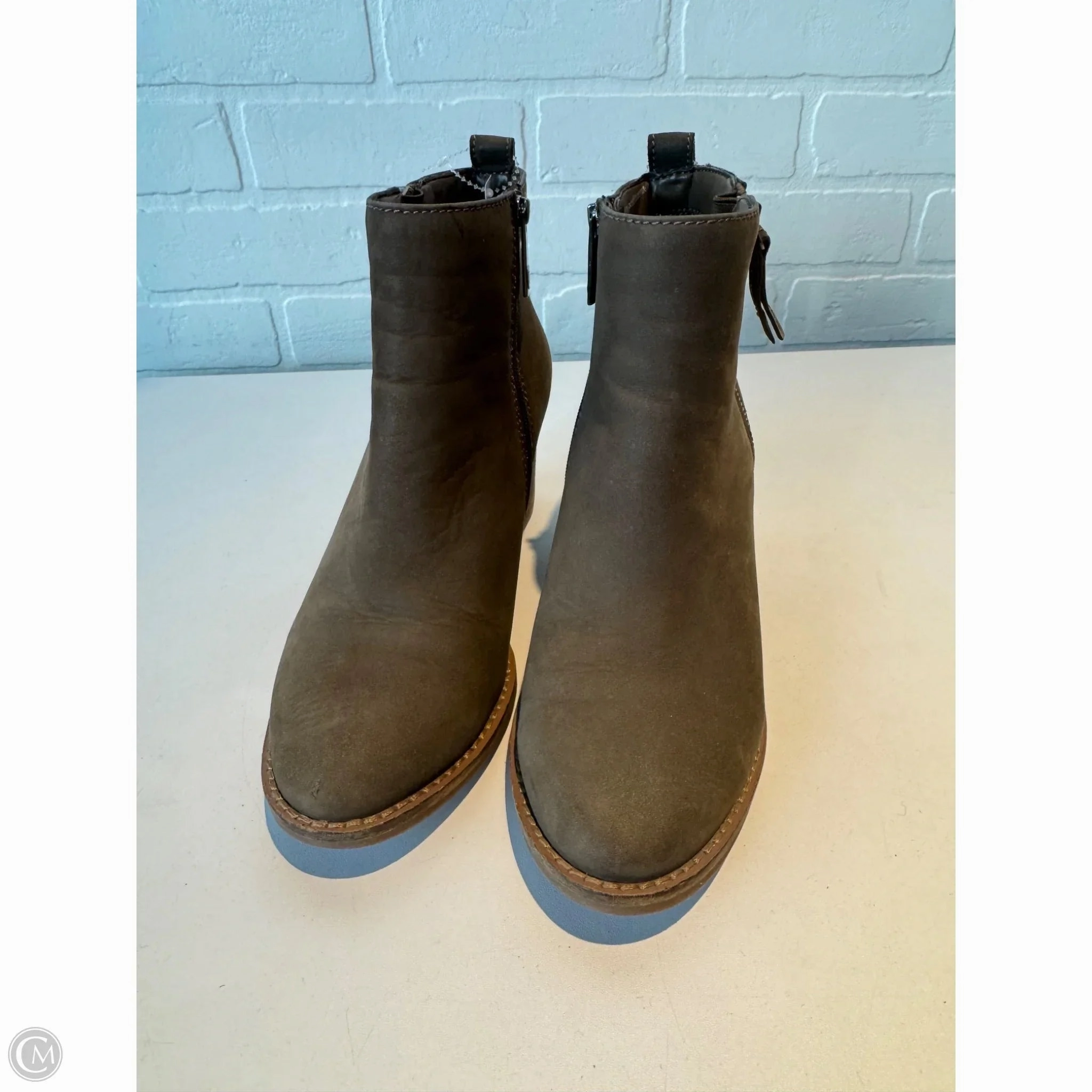 Boots Ankle Heels By Blondo In Green, Size: 7.5