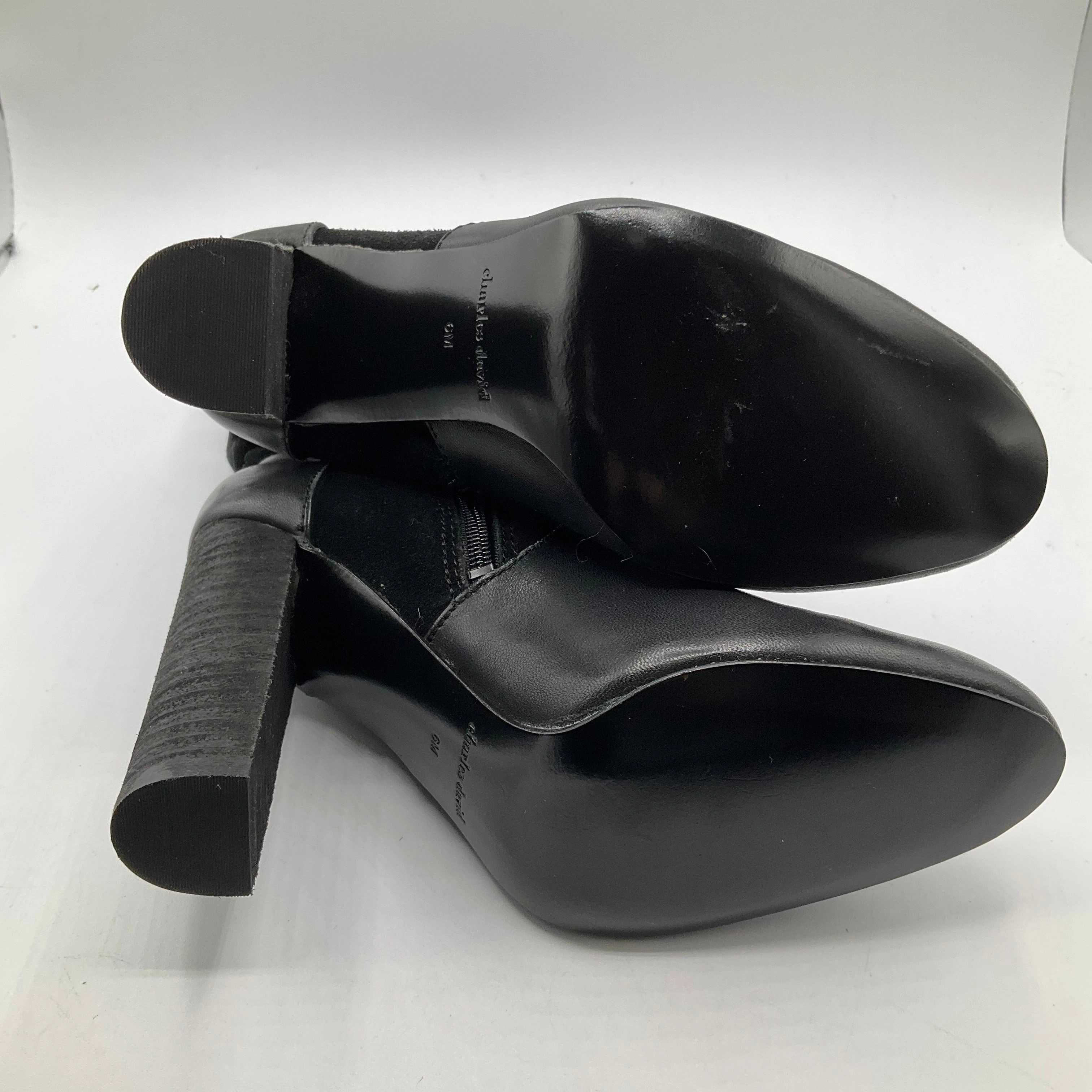 Boots Ankle Heels By Charles David In Black, Size: 6