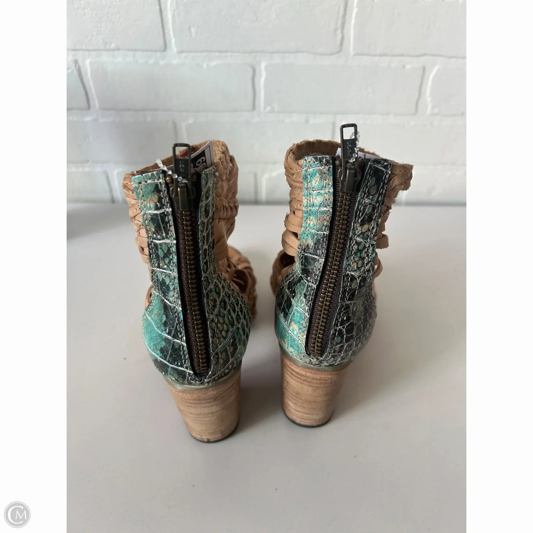 Boots Ankle Heels By Freebird In Tan, Size: 7