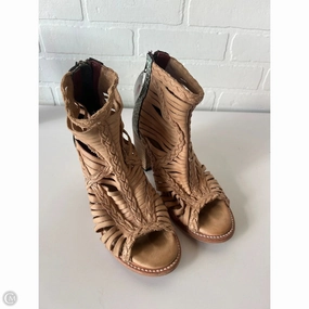 Boots Ankle Heels By Freebird In Tan, Size: 7