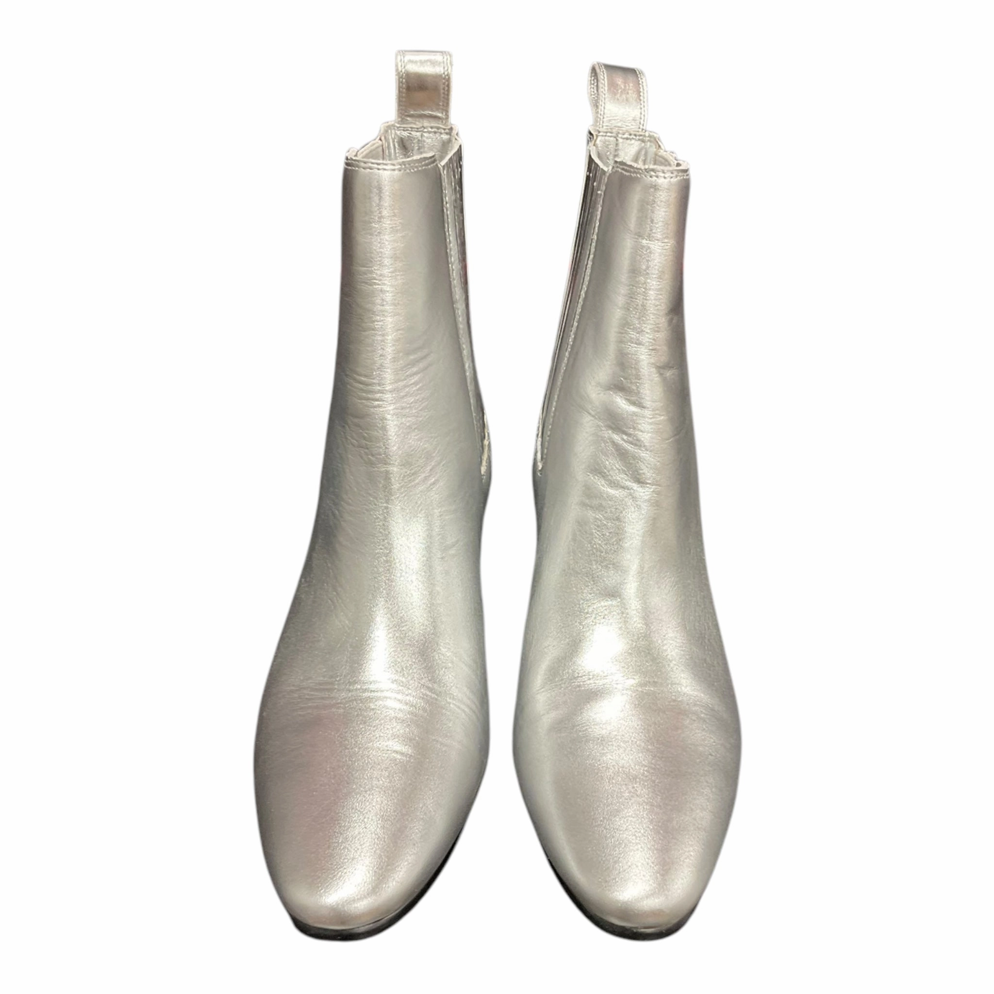 Boots Ankle Heels By J. Crew In Silver, Size: 7