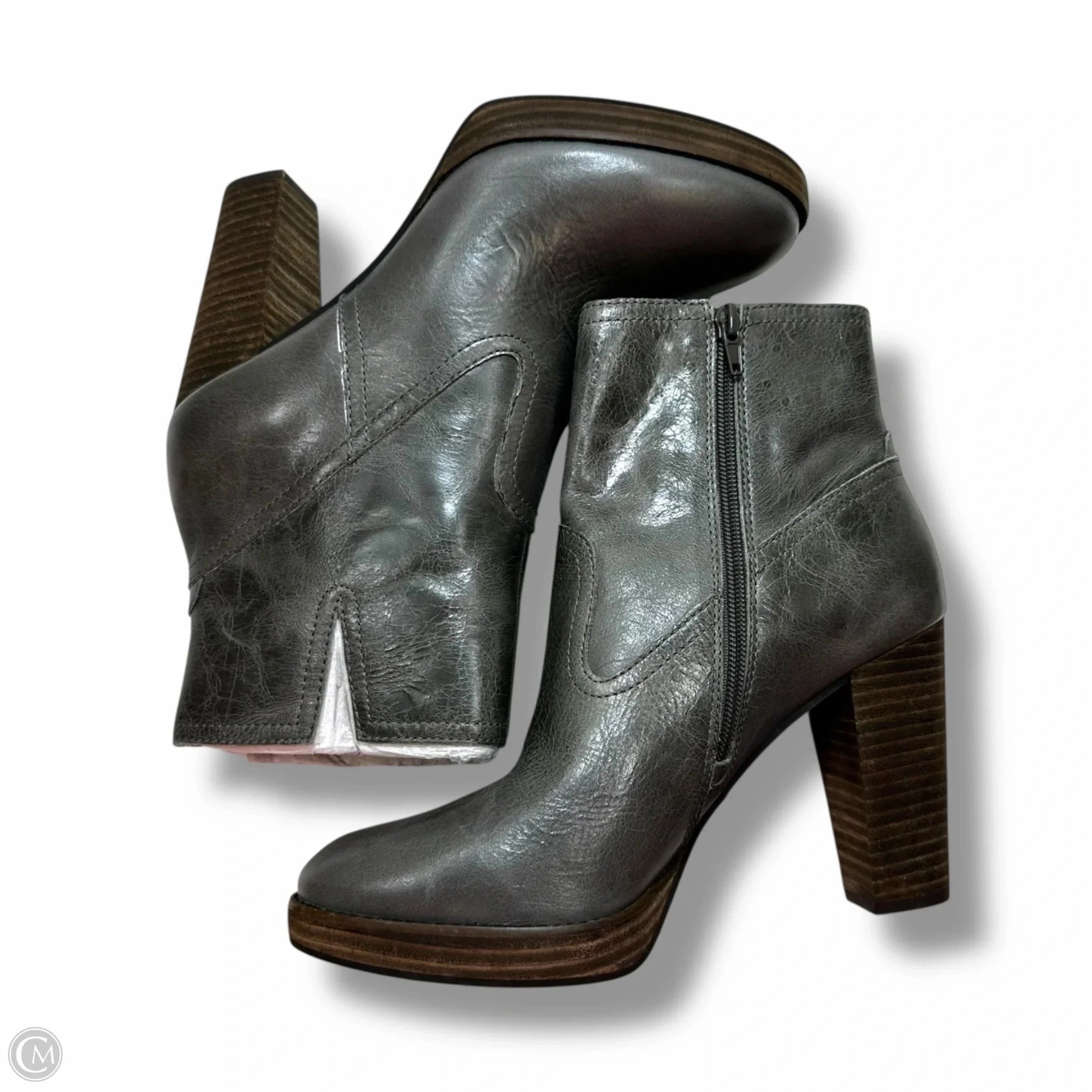 Boots Ankle Heels By Lucky Brand In Grey, Size: 10