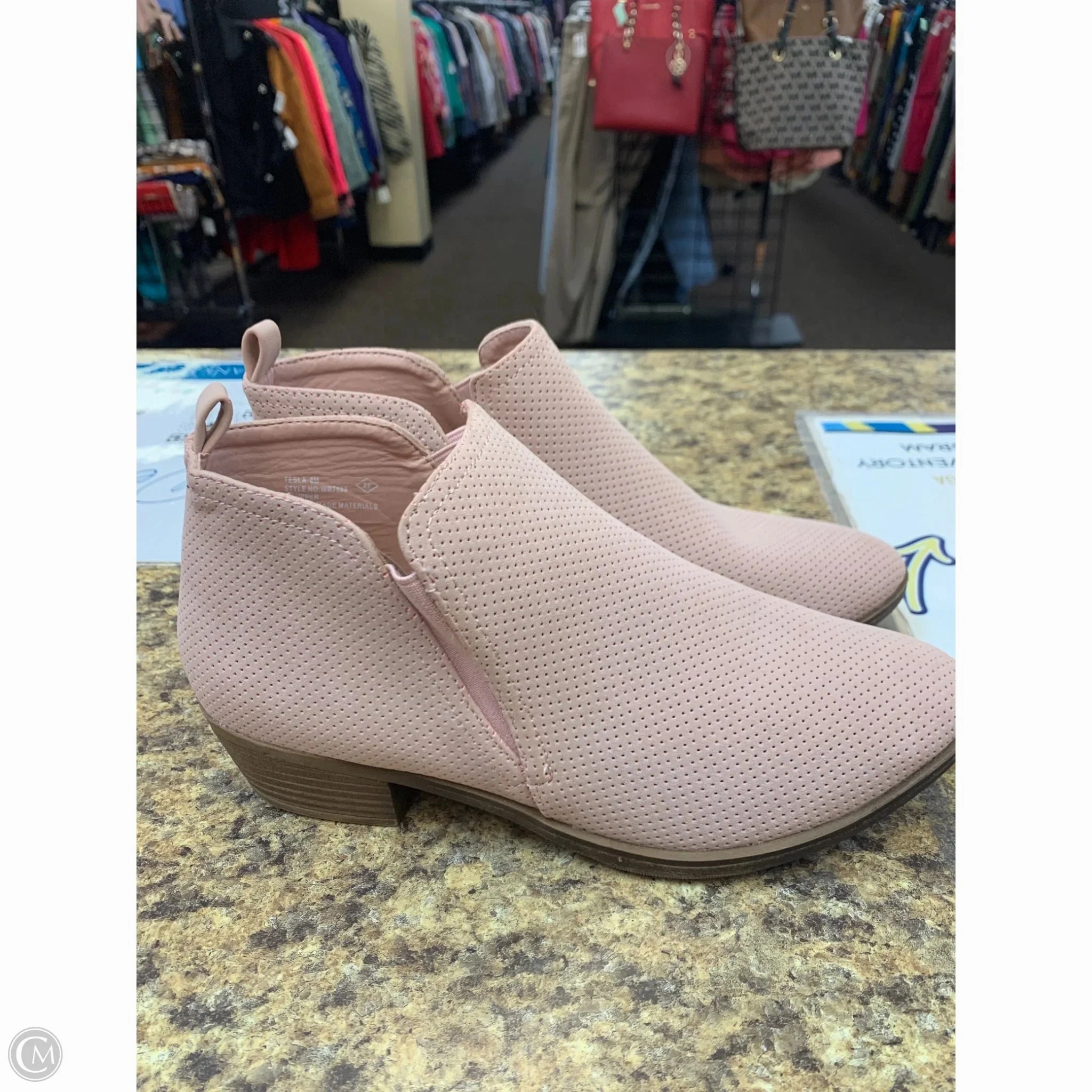 Boots Ankle Heels By Rampage In Pink, Size: 8