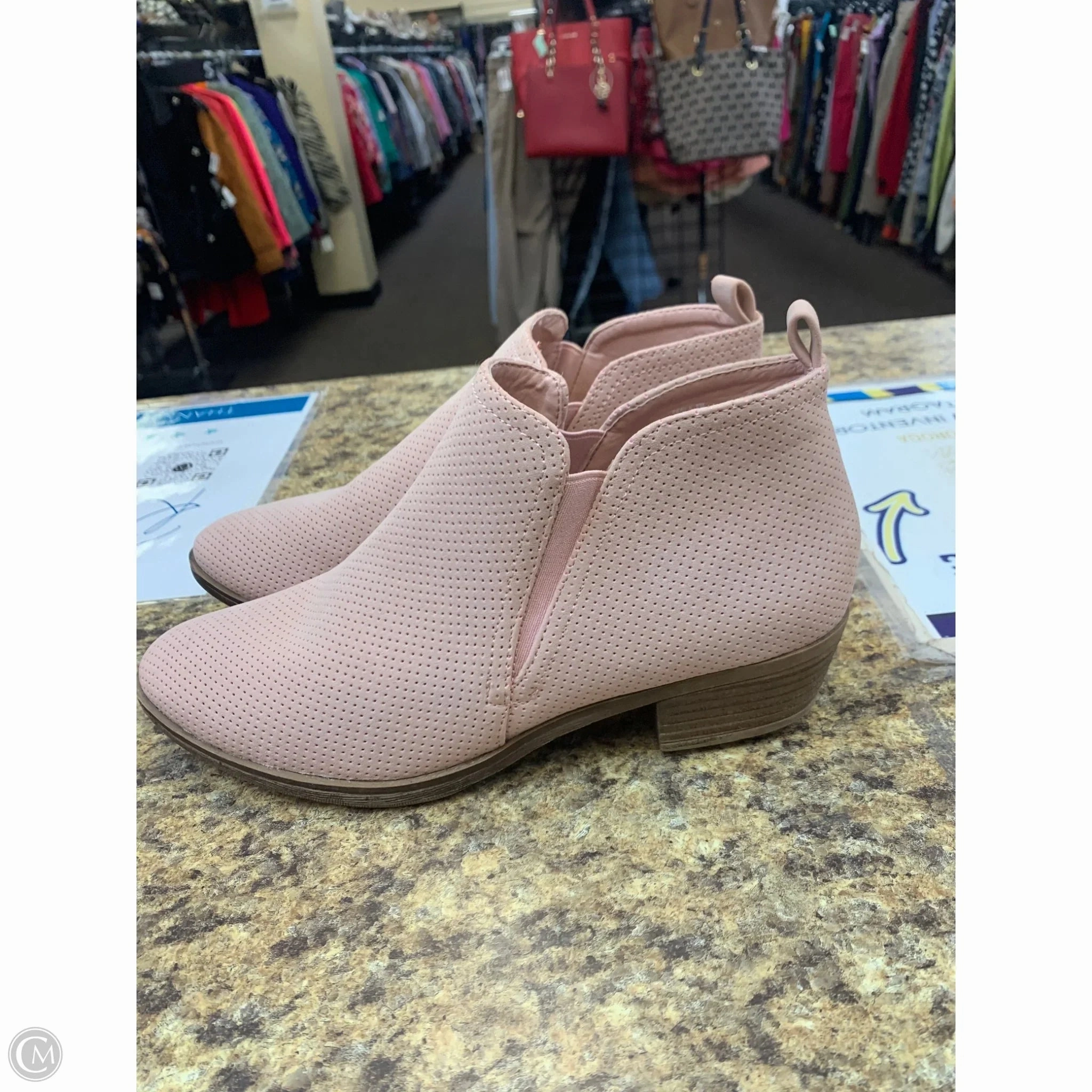 Boots Ankle Heels By Rampage In Pink, Size: 8