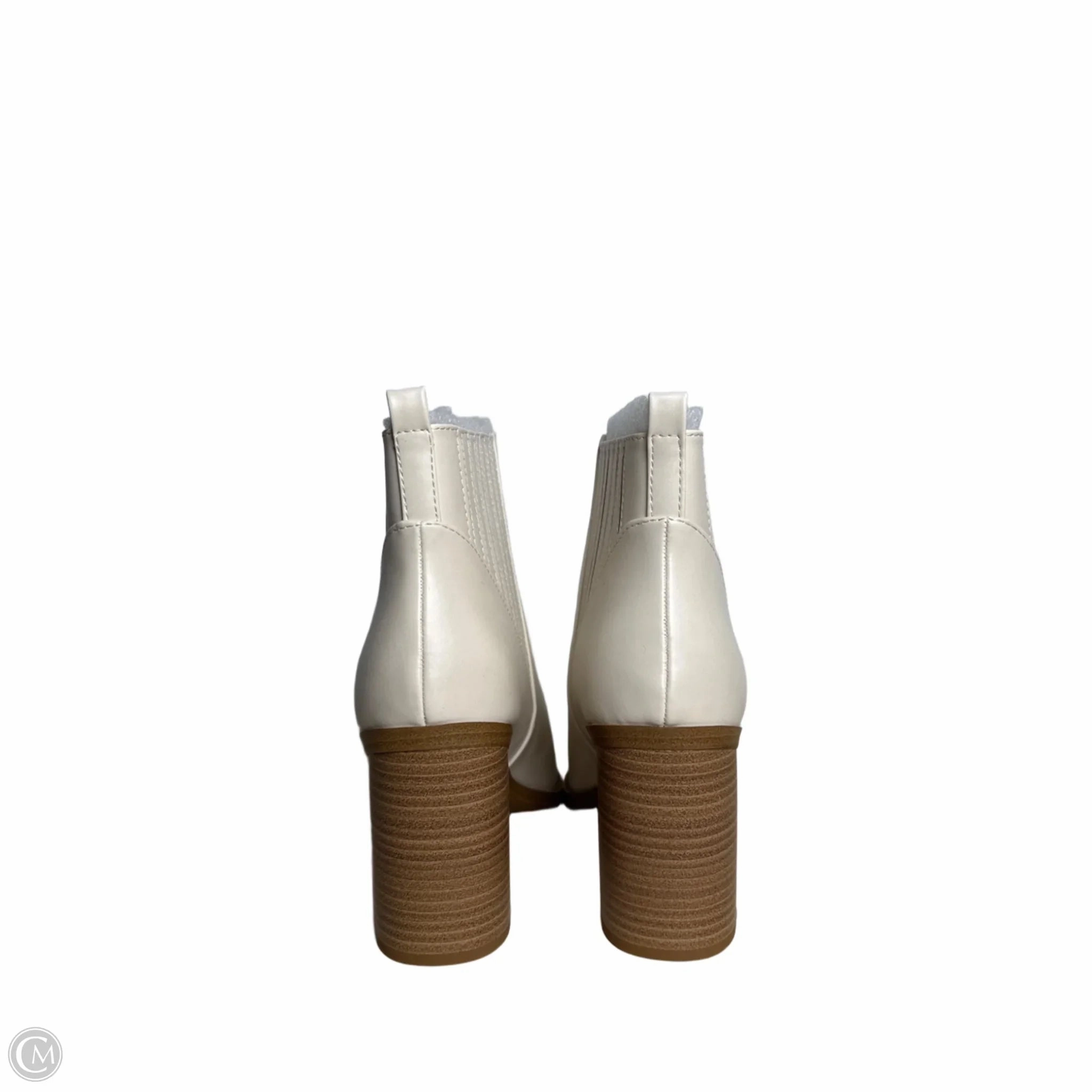 Boots Ankle Heels By Soda In Cream, Size: 10