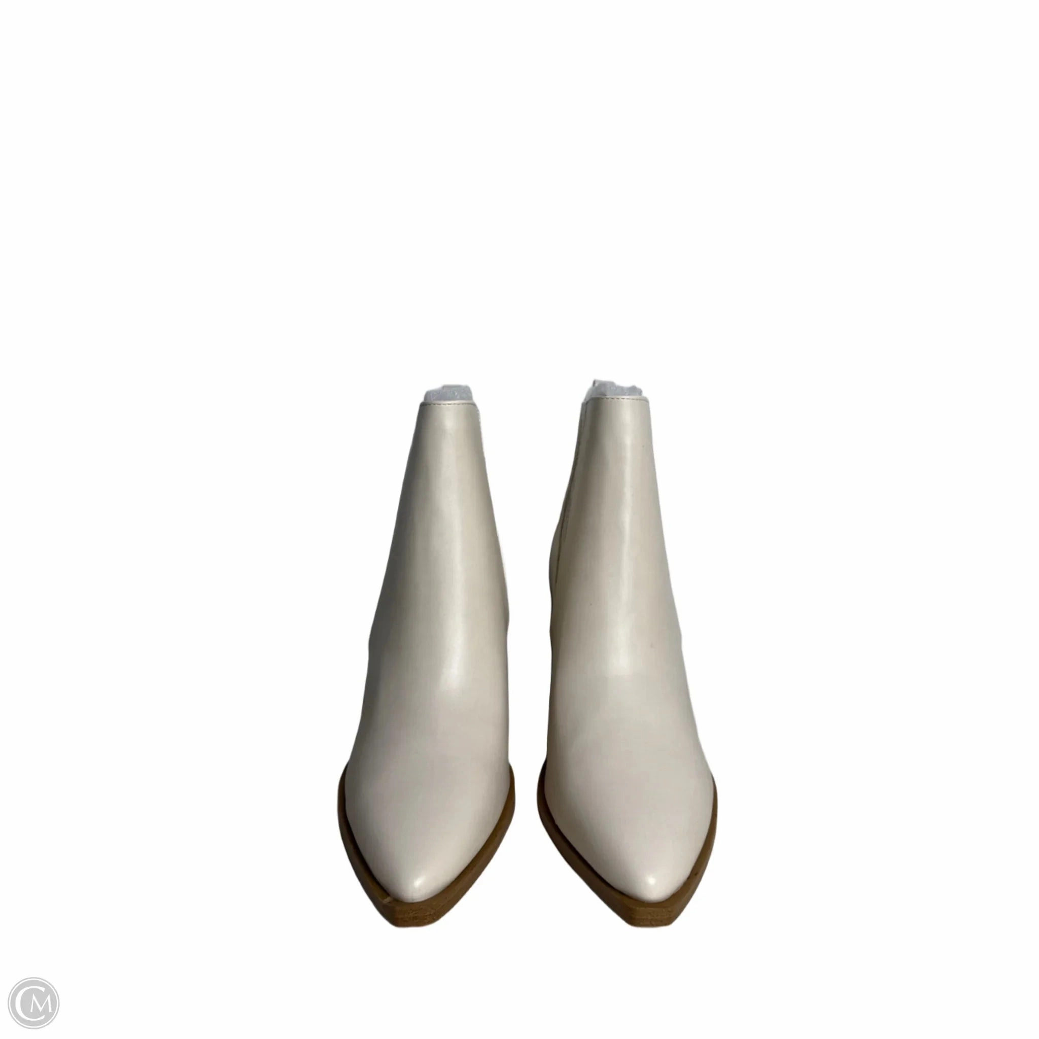 Boots Ankle Heels By Soda In Cream, Size: 10