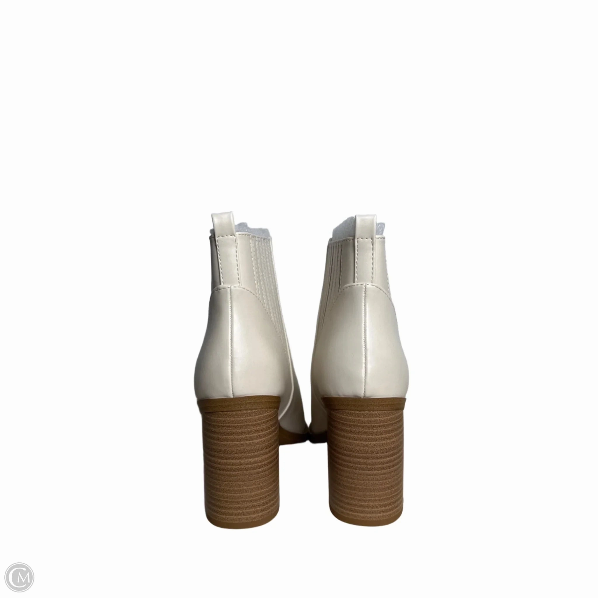 Boots Ankle Heels By Soda In Cream, Size: 10