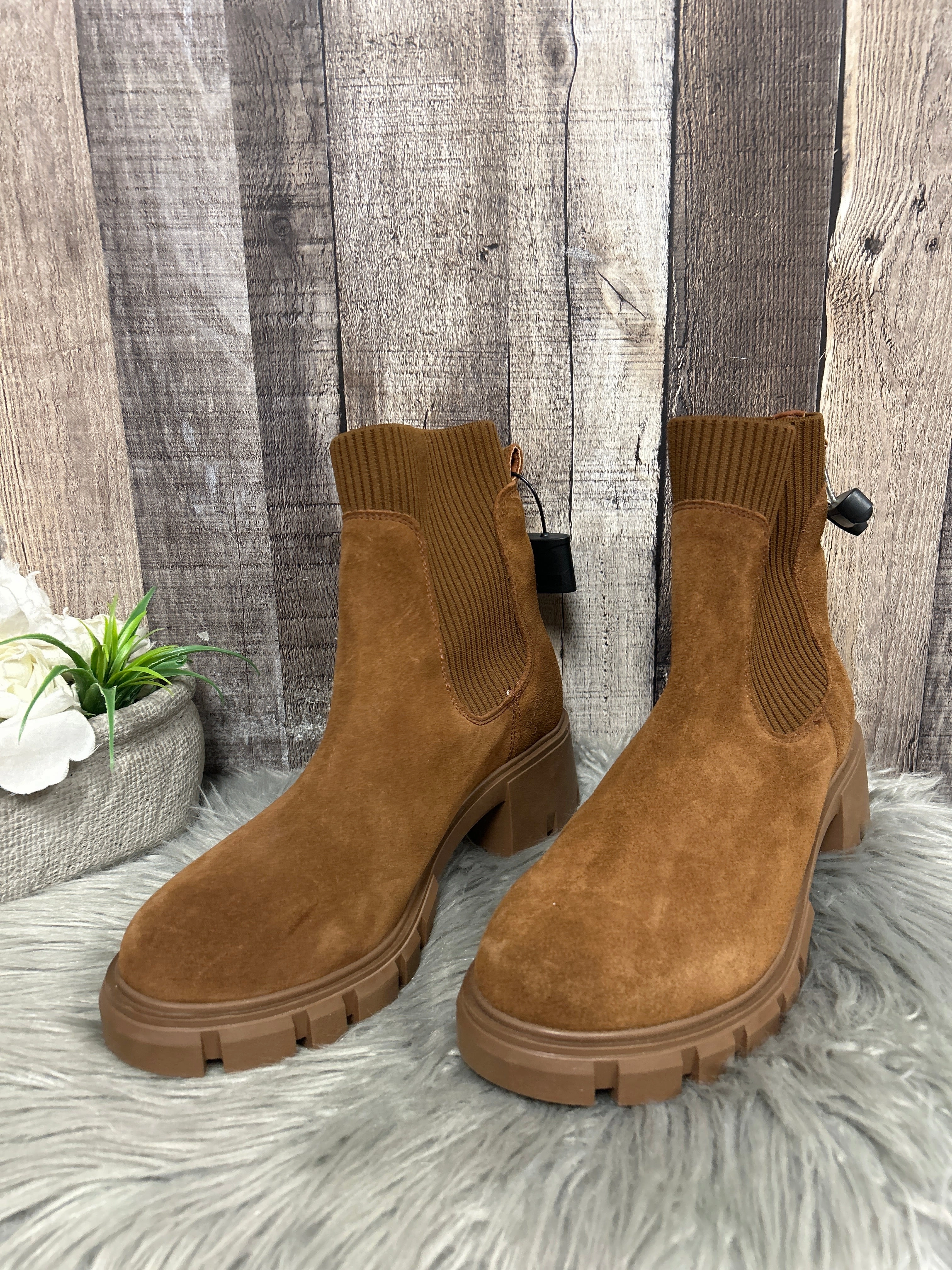 Boots Ankle Heels By Steve Madden In Brown, Size: 9.5