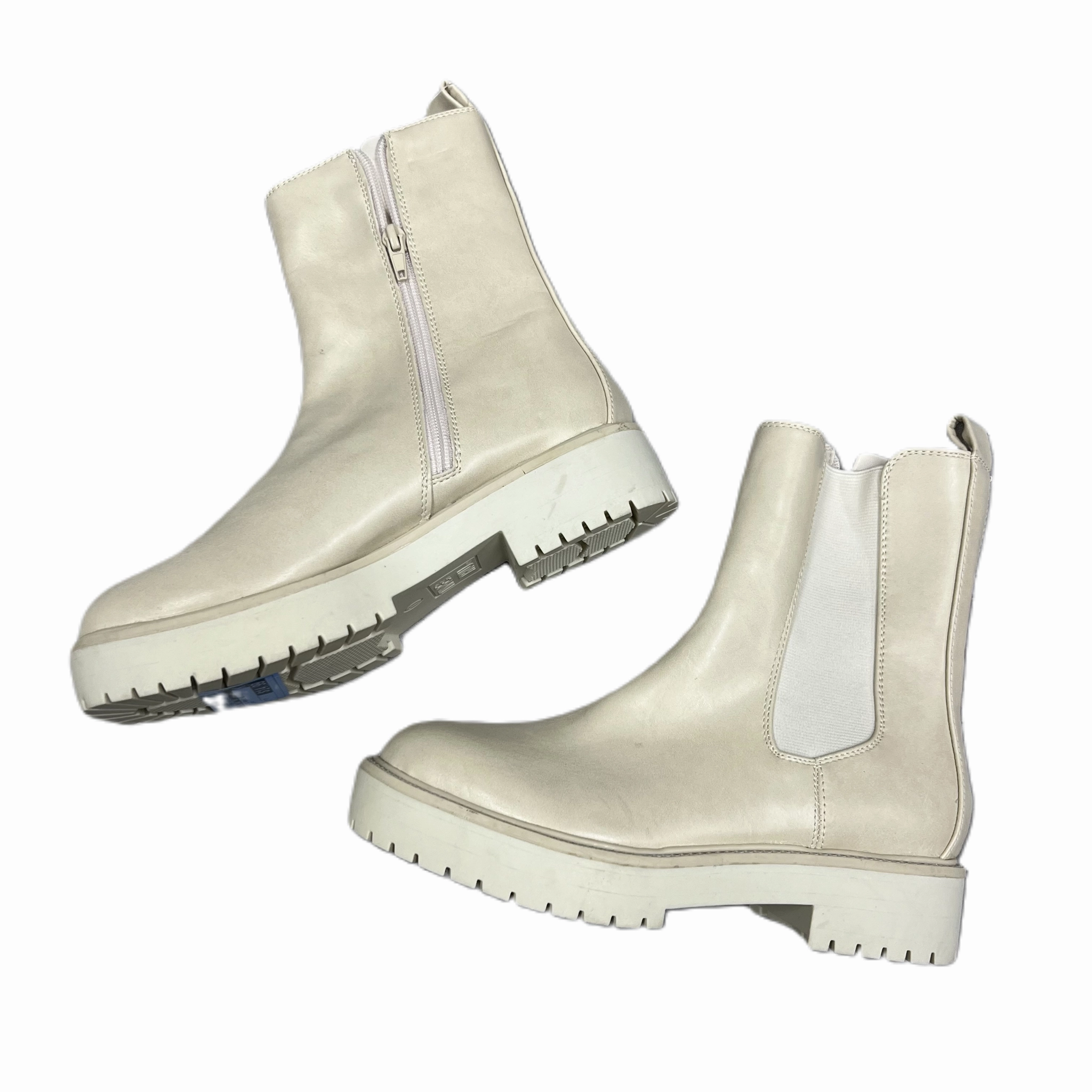 Boots Ankle Heels By Time And Tru In Cream, Size: 7