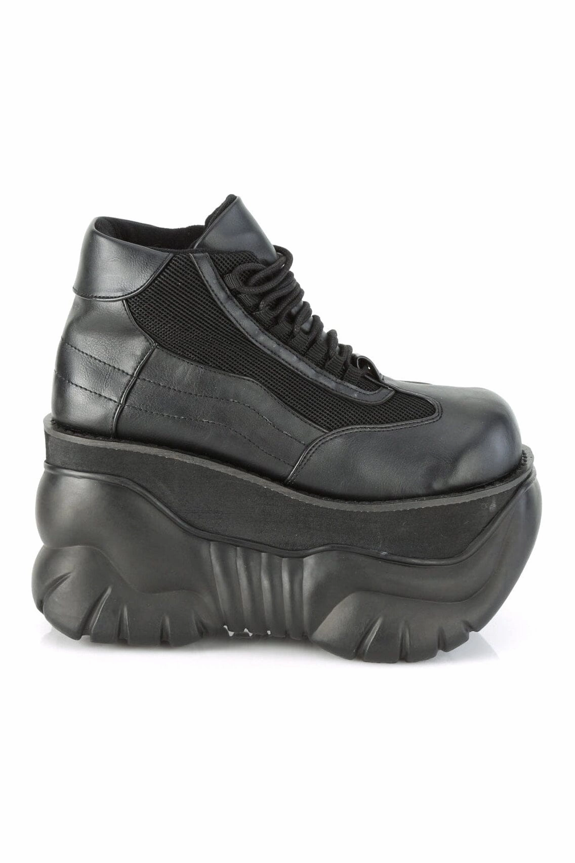 BOXER-01 Black Vegan Leather Cyber Shoe