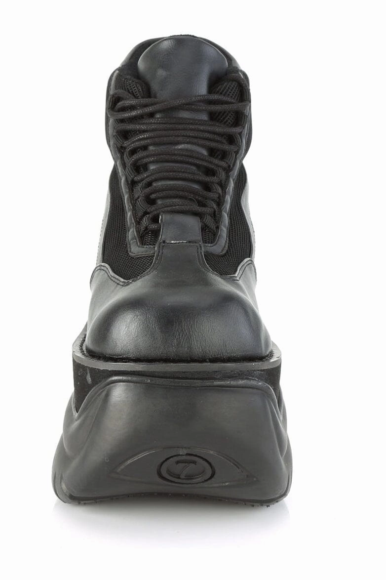 BOXER-01 Black Vegan Leather Cyber Shoe