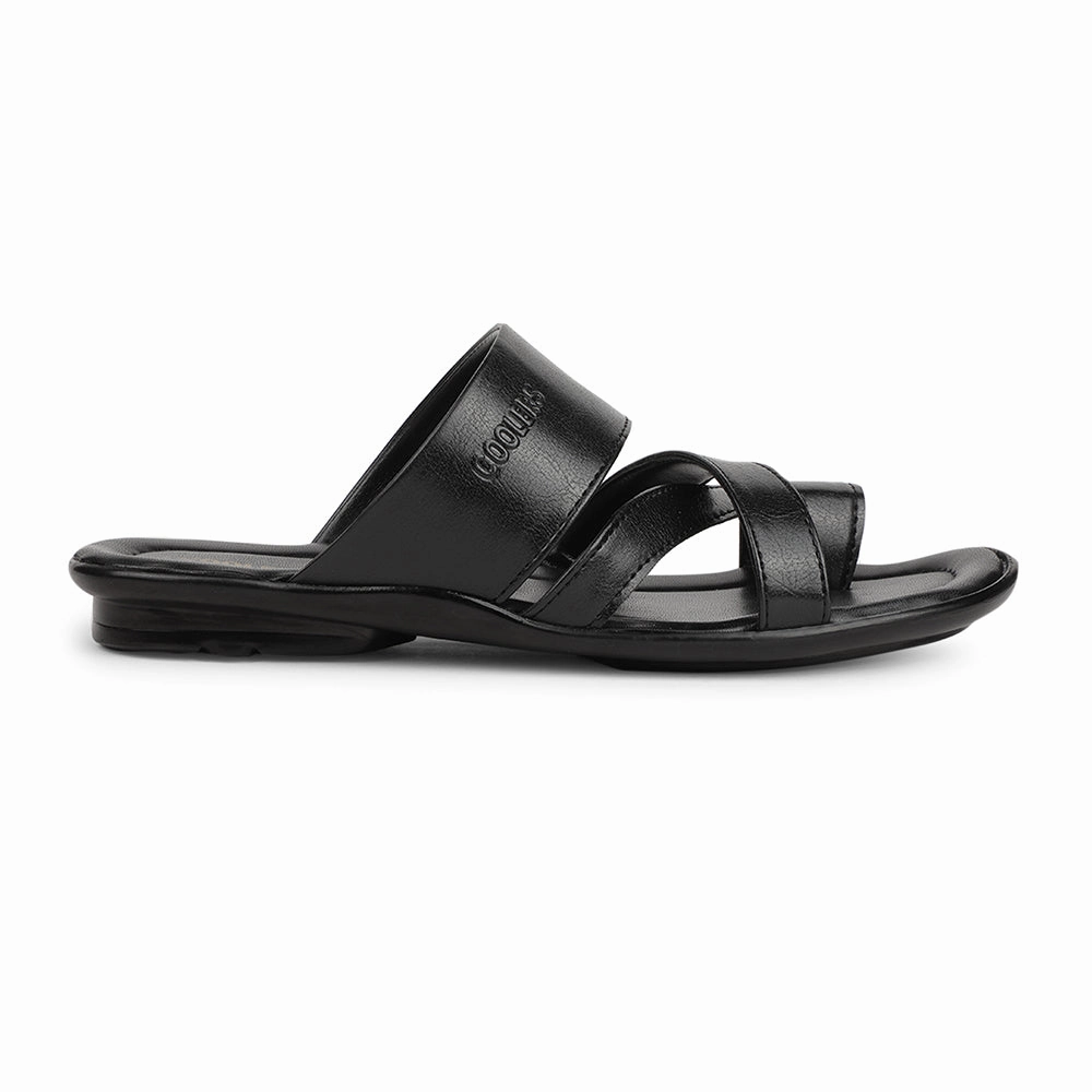 Coolers Black Casual Slipper For Men ORTIZ-36 By Liberty