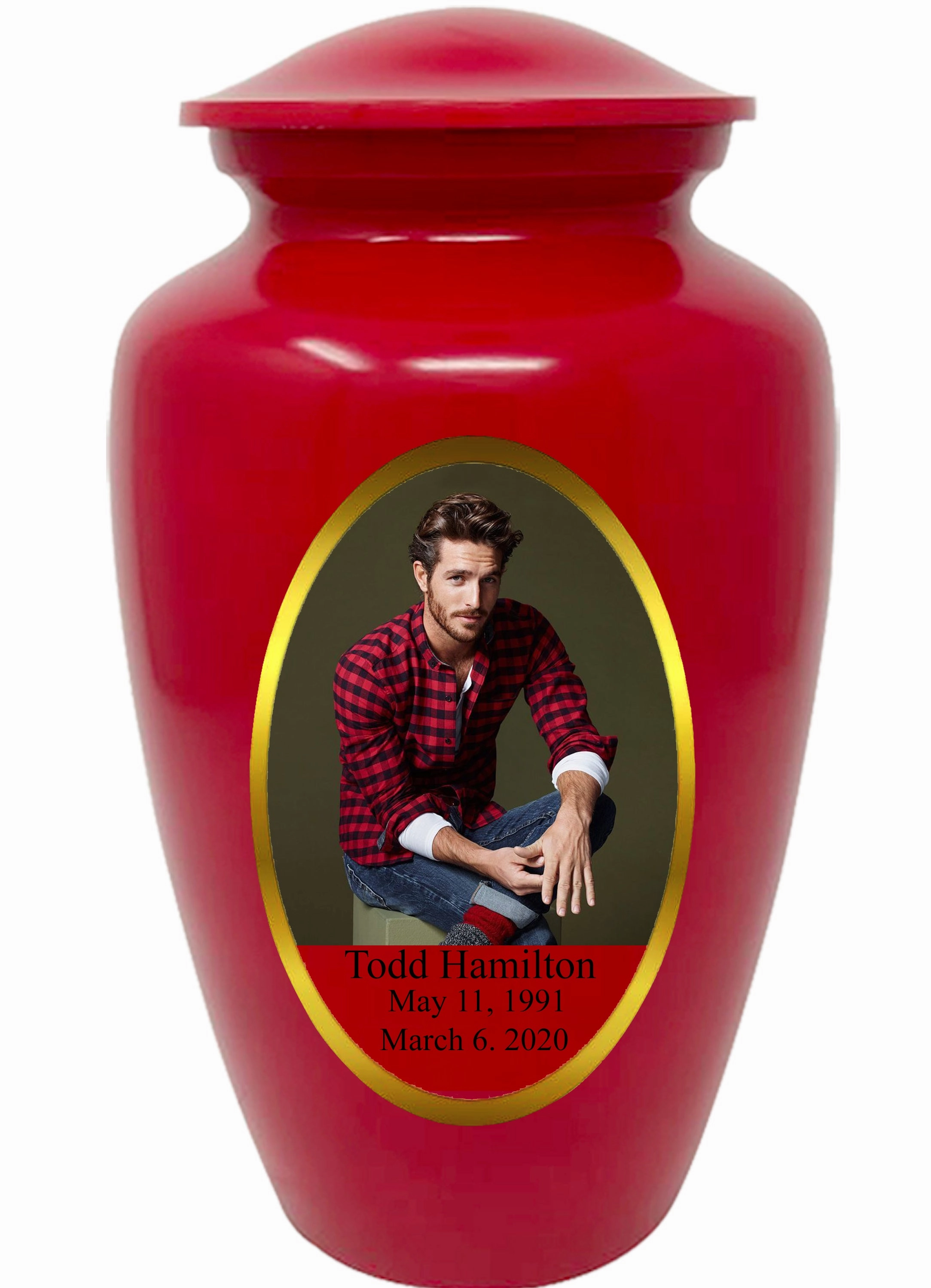 Custom Photo & Text Cremation Urn