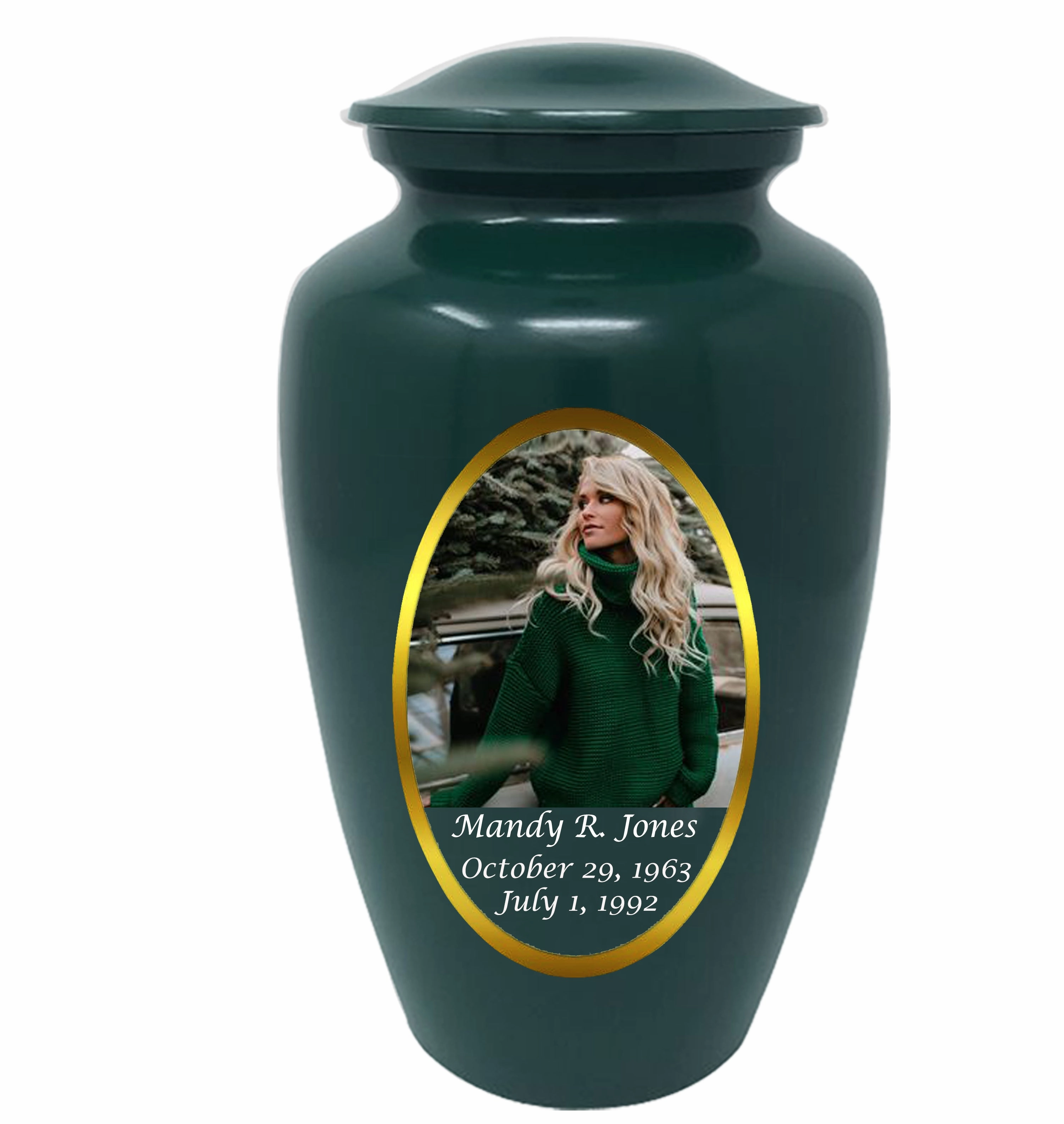 Custom Photo & Text Cremation Urn