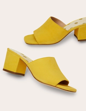 Elsie Heeled Mules-Daffodil