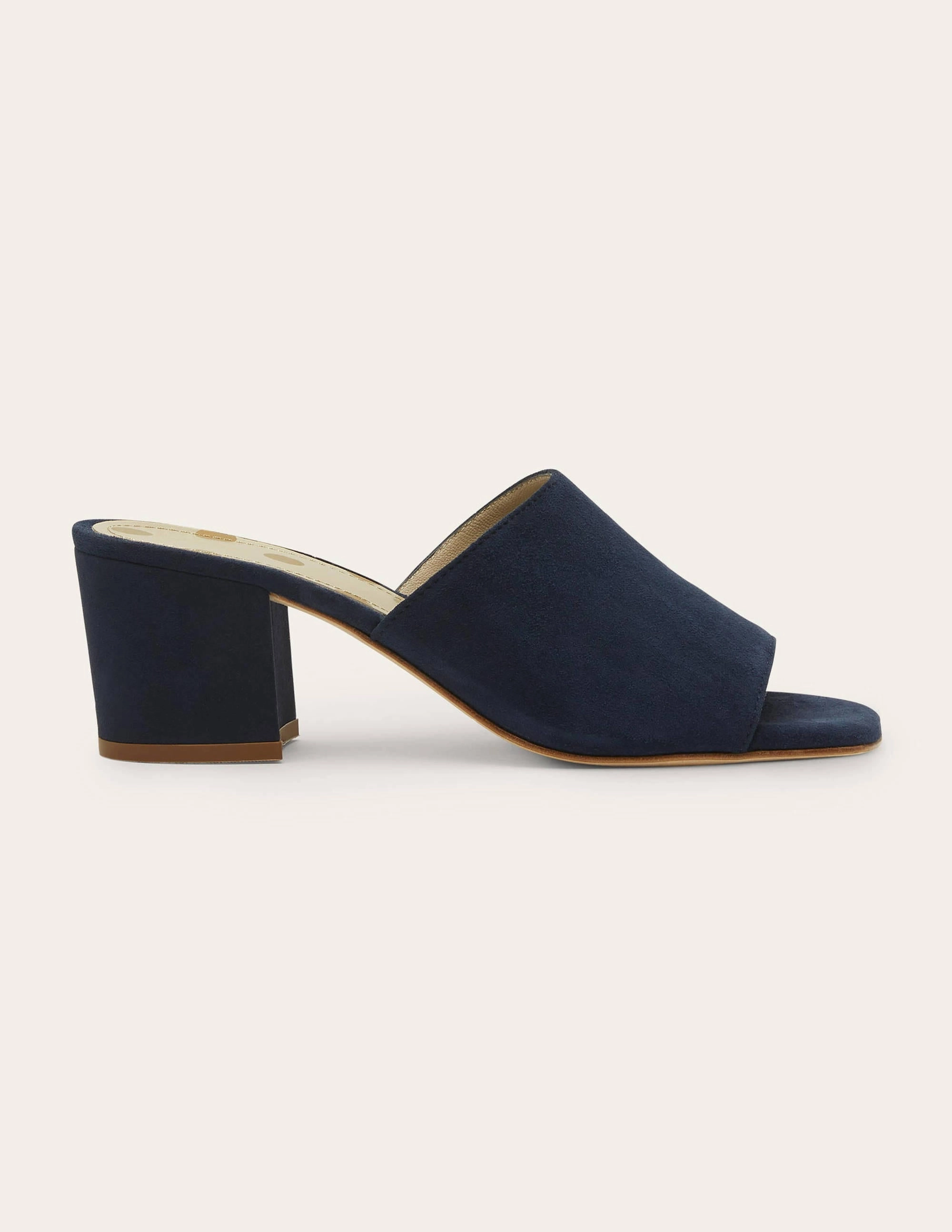 Elsie Heeled Mules-Navy