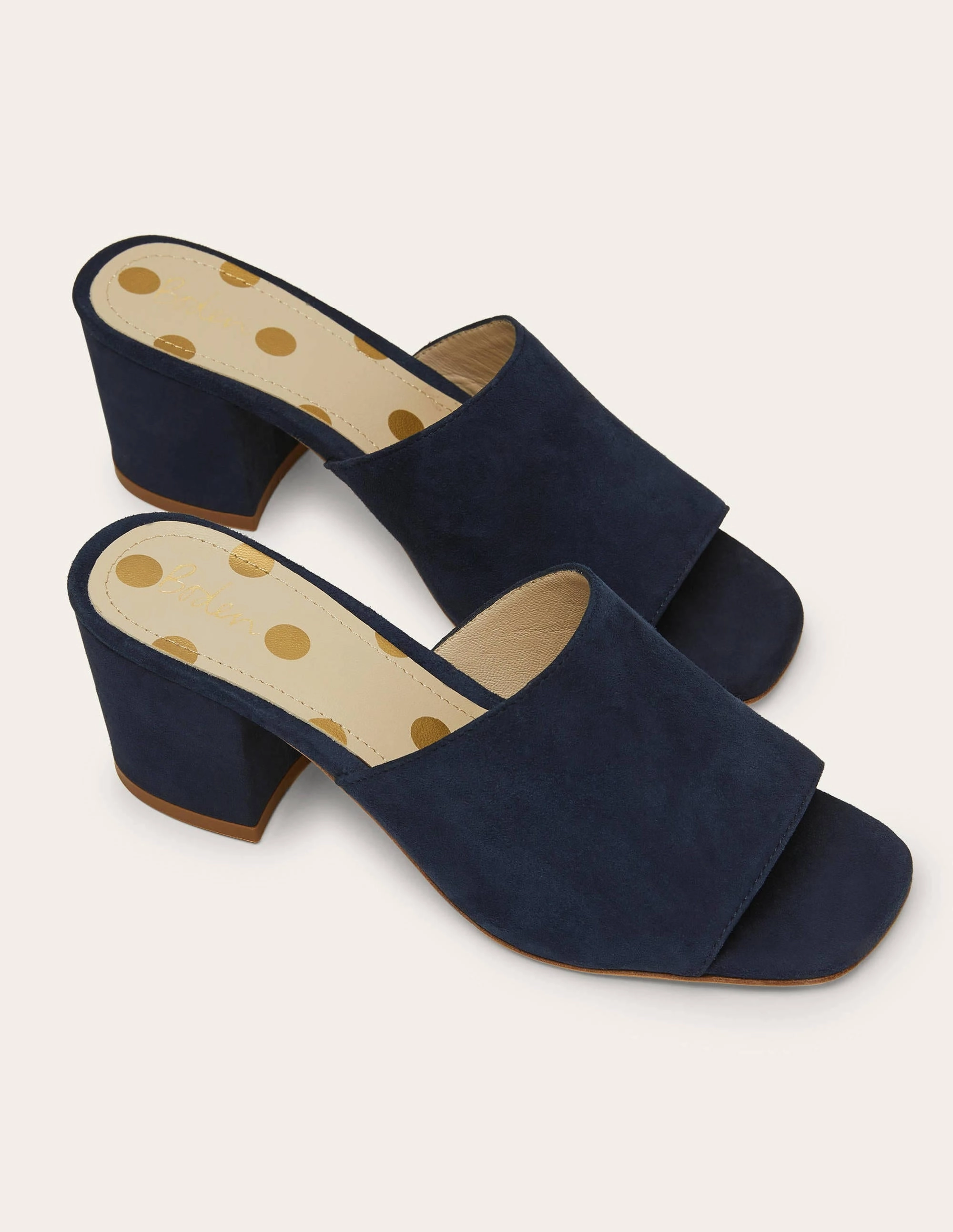 Elsie Heeled Mules-Navy