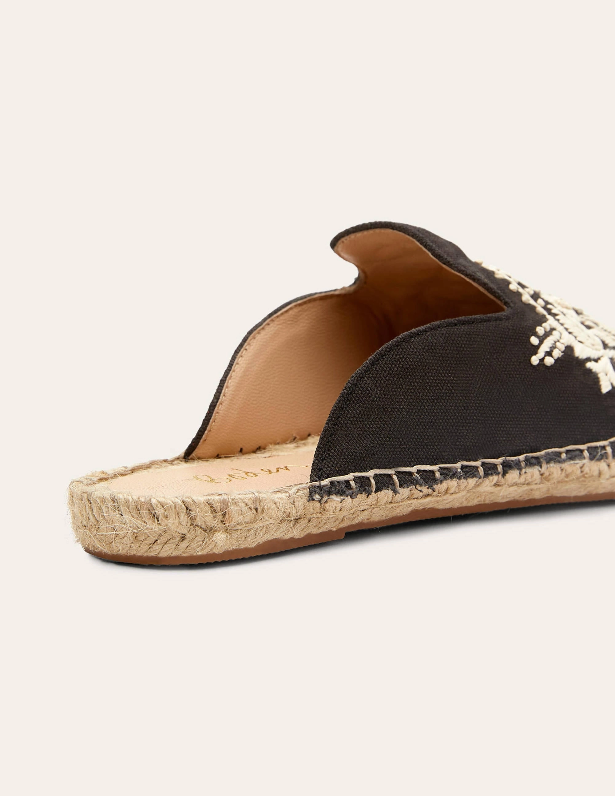 Embroidered Mule Espadrilles-Black Embroidery