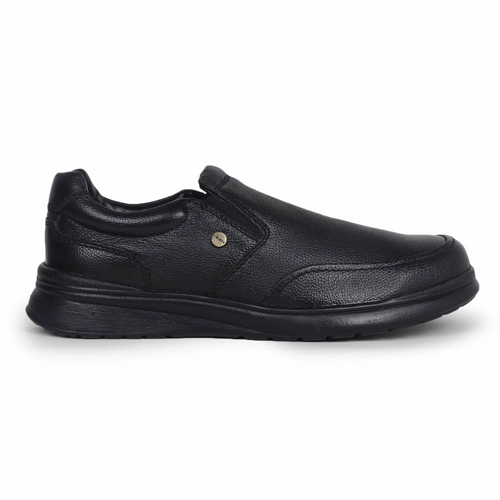 Fortune Black Formal Non Lacing Shoes For Men DEOX-1E By Liberty