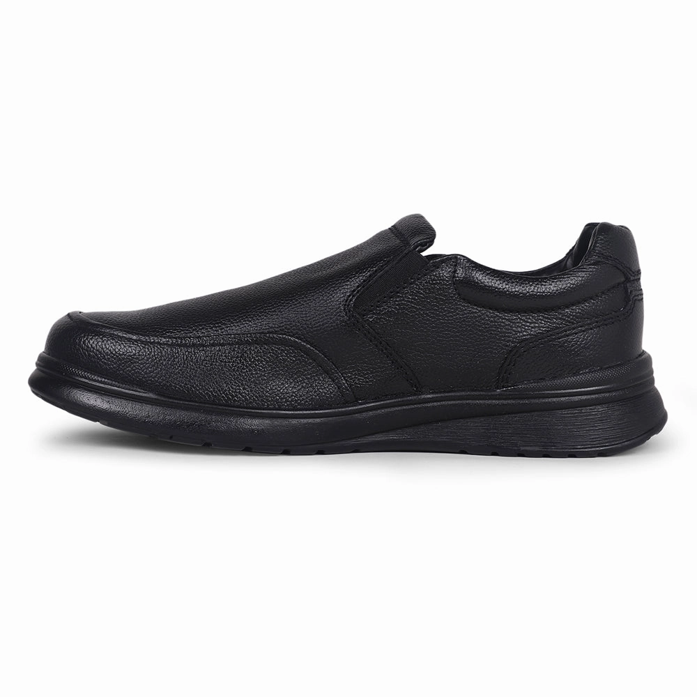 Fortune Black Formal Non Lacing Shoes For Men DEOX-1E By Liberty