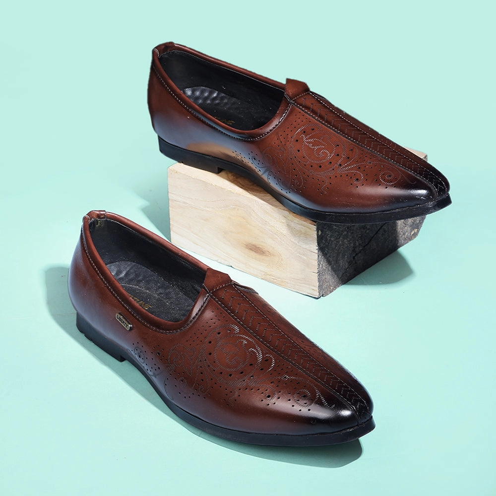 Fortune by Liberty Men AVL-7 Brown Casual Non Lacing Shoes