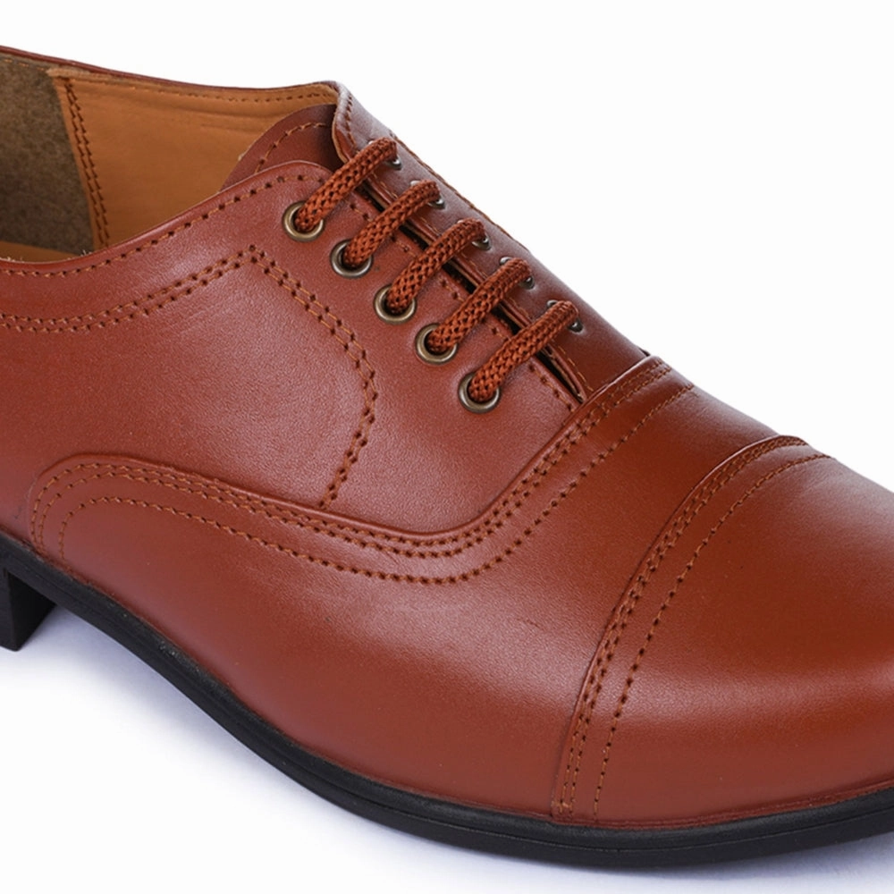 Fortune Tan Classic Oxford Shoes For Men 7168-03 By Liberty
