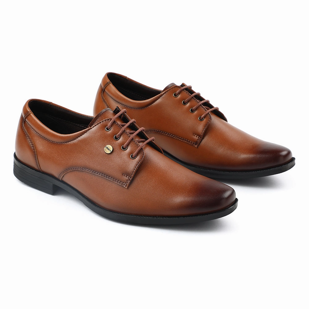Fortune Tan Formal Lacing Derby Shoes For Men BENSTOCK1E By Liberty