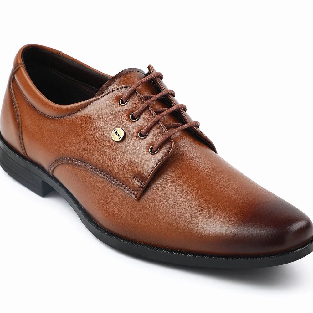 Fortune Tan Formal Lacing Derby Shoes For Men BENSTOCK1E By Liberty