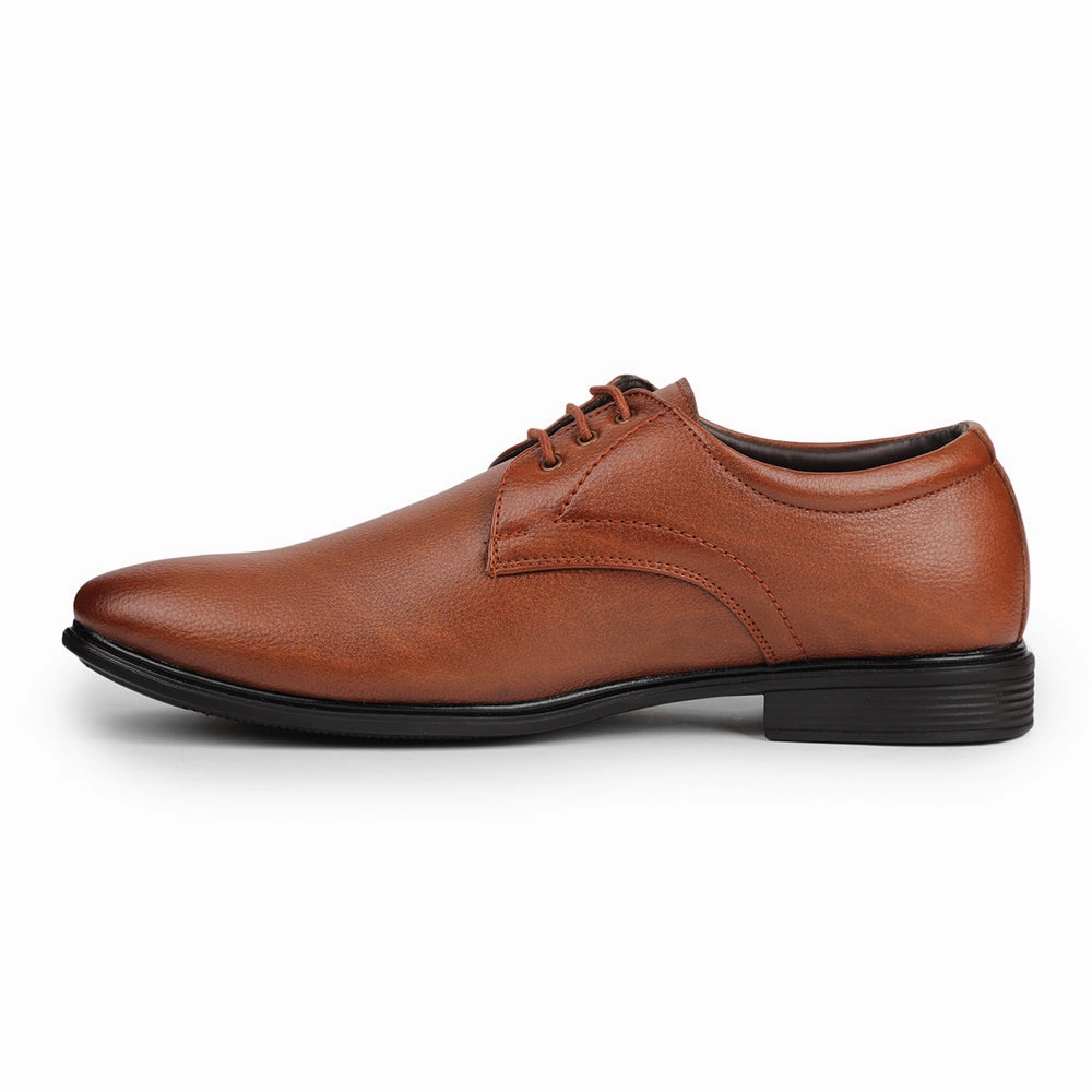 Fortune Tan Formal Lacing Derby Shoes For Men HOL-130E By Liberty