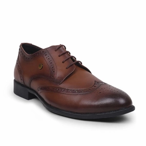 Fortune Tan Lacing Formal Oxford Shoes For Men BELGIUM01E By Liberty