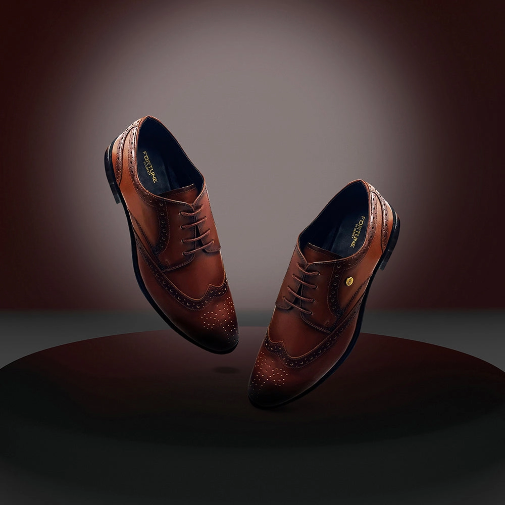 Fortune Tan Lacing Formal Oxford Shoes For Men BELGIUM01E By Liberty