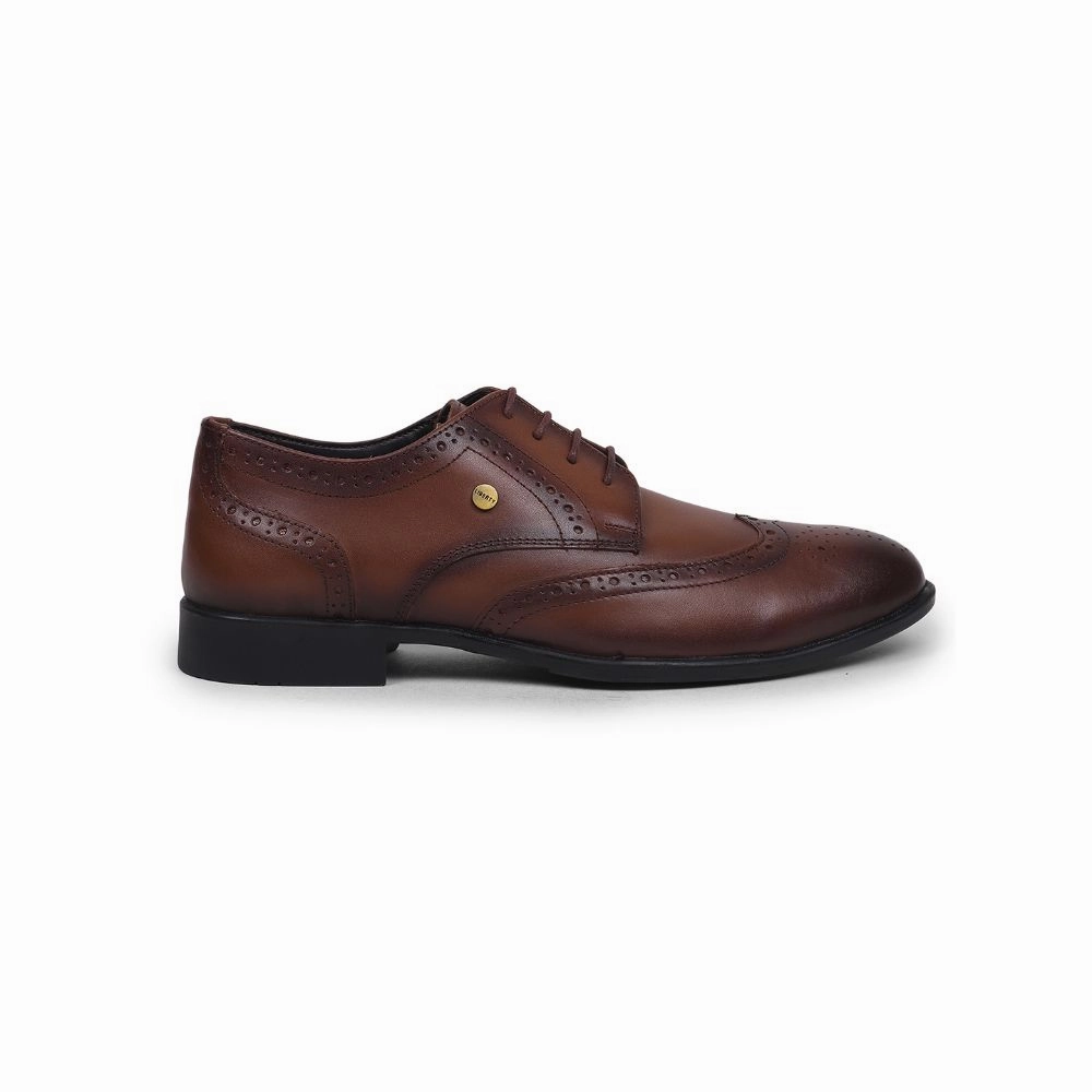 Fortune Tan Lacing Formal Oxford Shoes For Men BELGIUM01E By Liberty