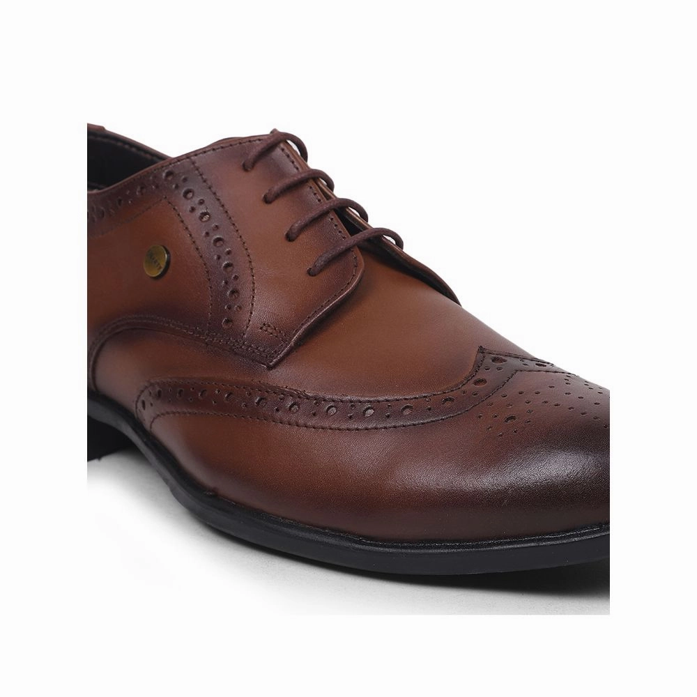 Fortune Tan Lacing Formal Oxford Shoes For Men BELGIUM01E By Liberty