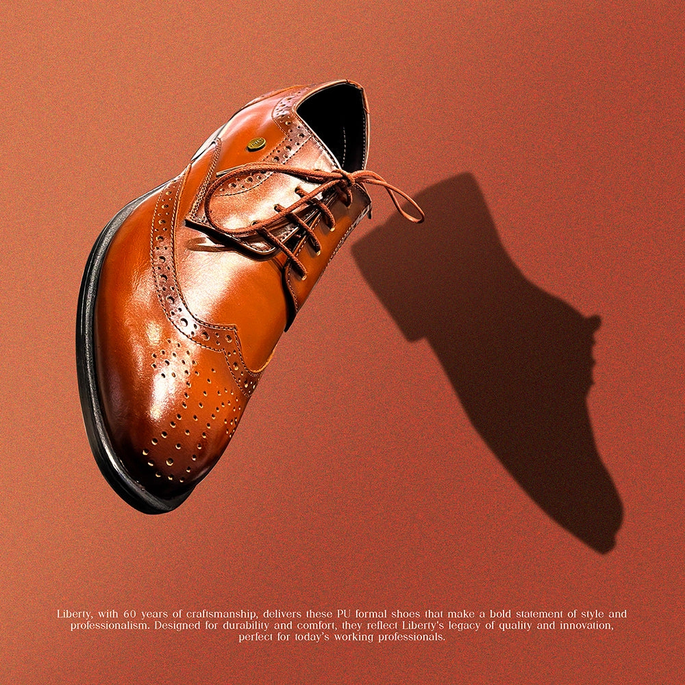 Fortune Tan Lacing Formal Oxford Shoes For Men BELGIUM01E By Liberty