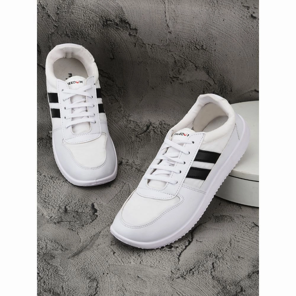 Freedom Casual White Lacing Shoes For Men JUMP-02 By Liberty
