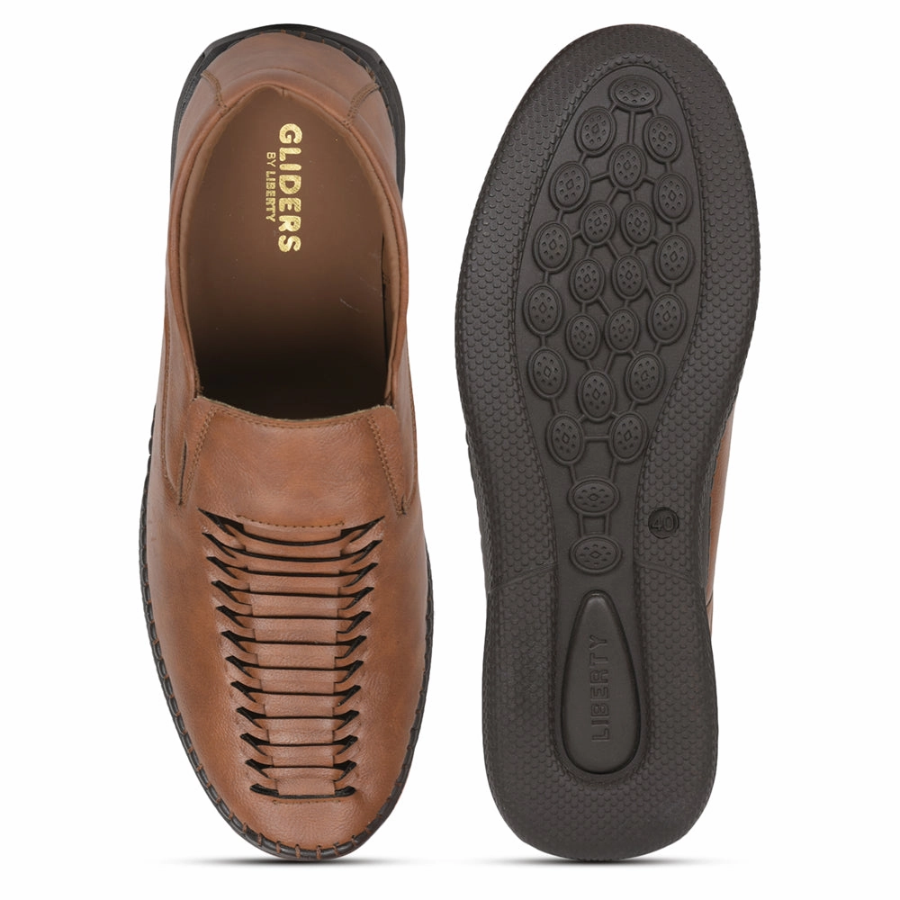 Gliders (Tan) Casual Slip on Shoes For Men SYN-43 By Liberty