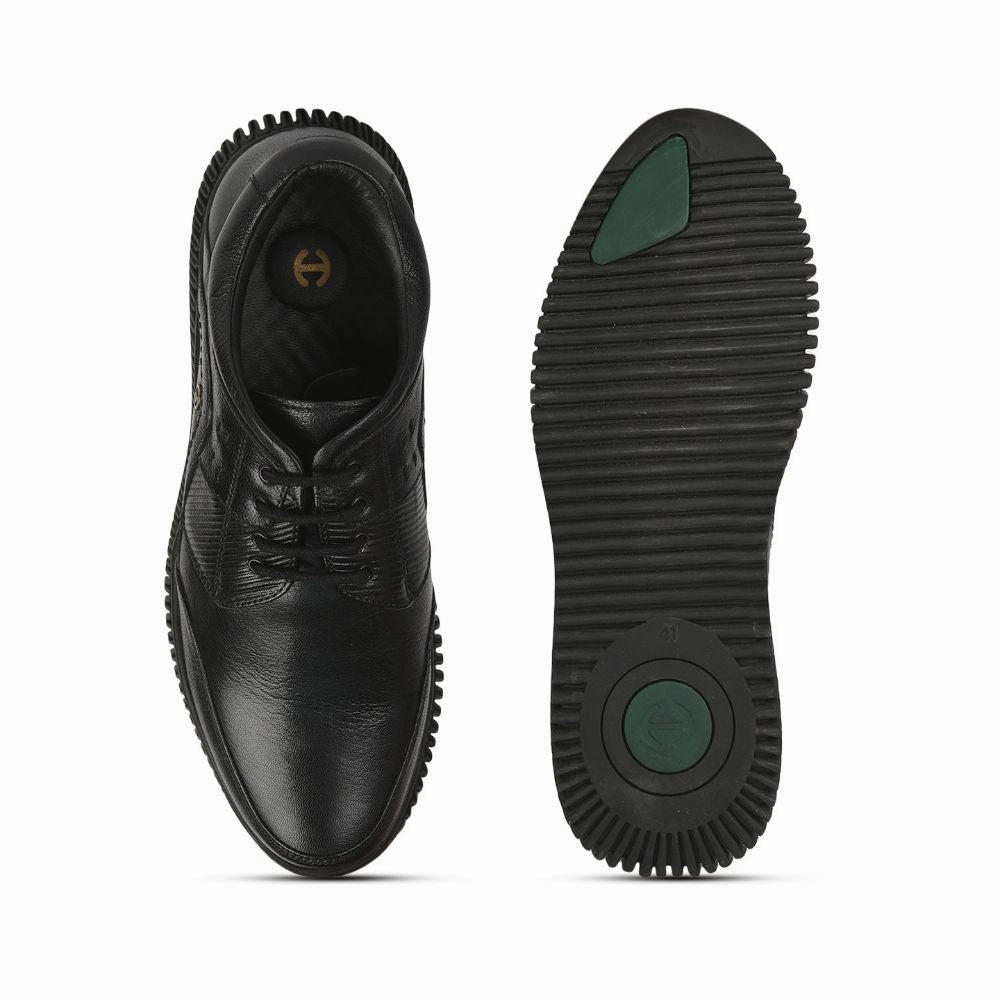 Healers Casual (Black) Lacing Shoes For Men UVL-101 By Liberty