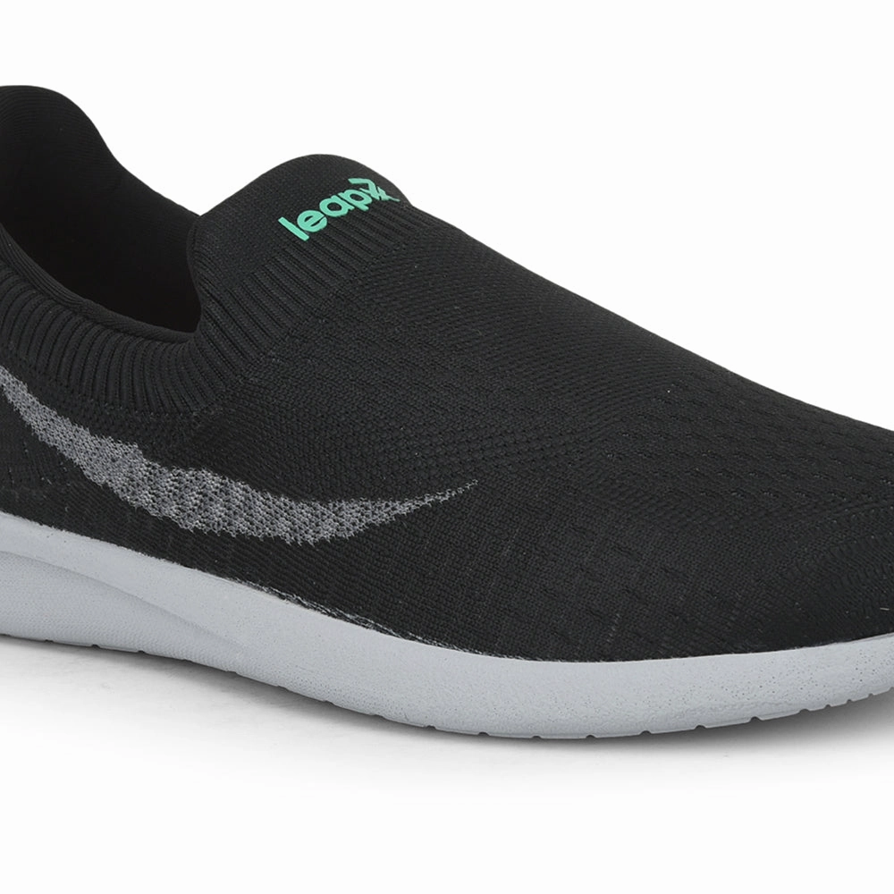 Leap7x Casual Black Non Lacing Shoes For Men RORY-10 By Liberty