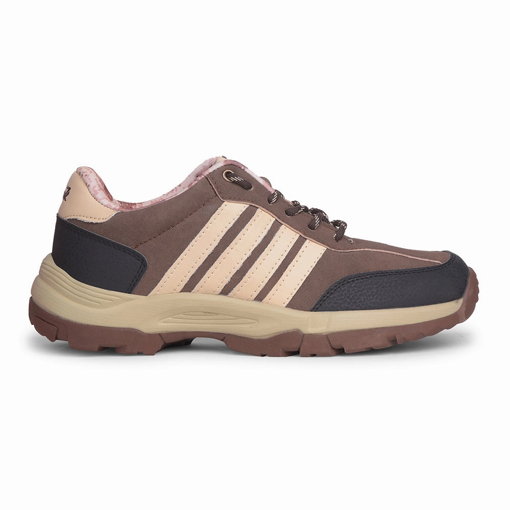 Leap7x Casual Brown Lacing Trekking Shoes For Mens COLUMBIA6E By Liberty