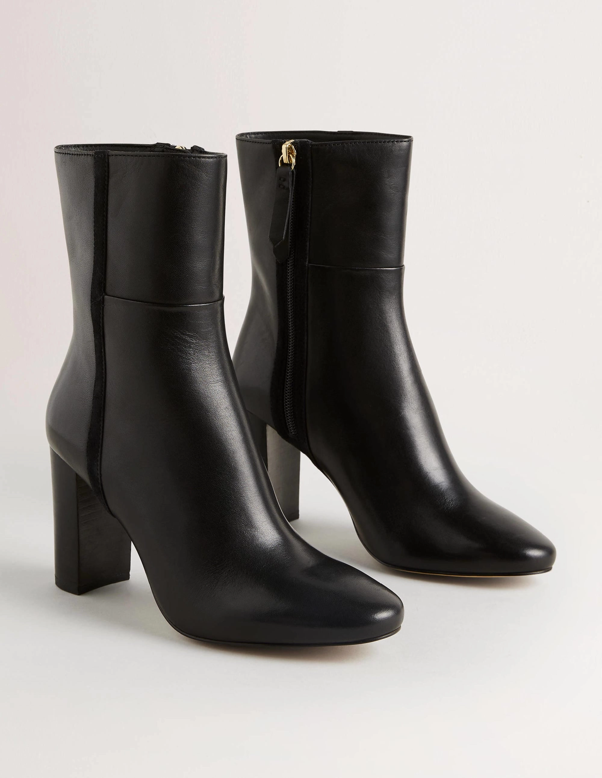 Leather Ankle Boots-Black