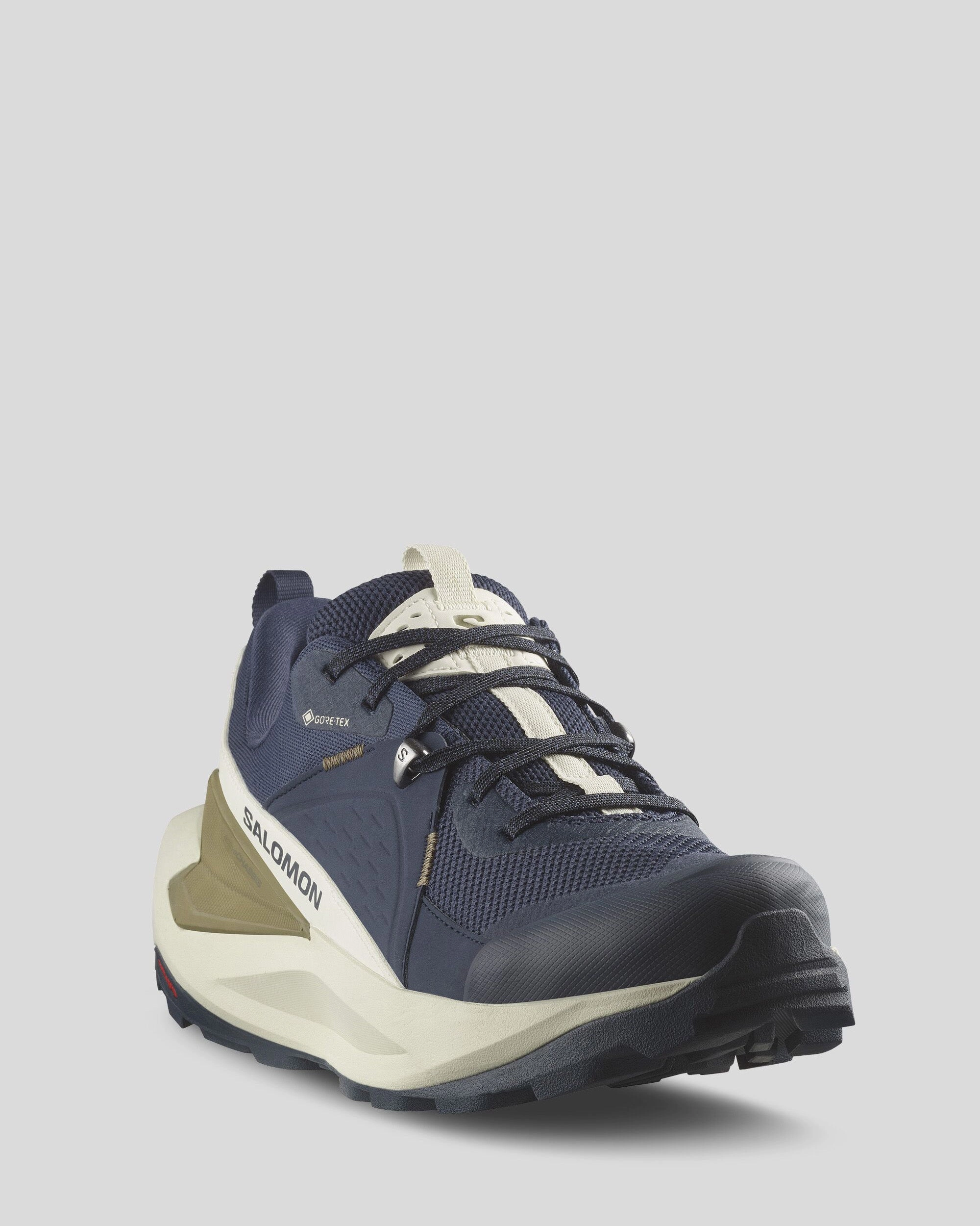 Men's Salomon Elixir GTX Hiking Shoes - BlueNights/AlmondMilk/GothicOlive