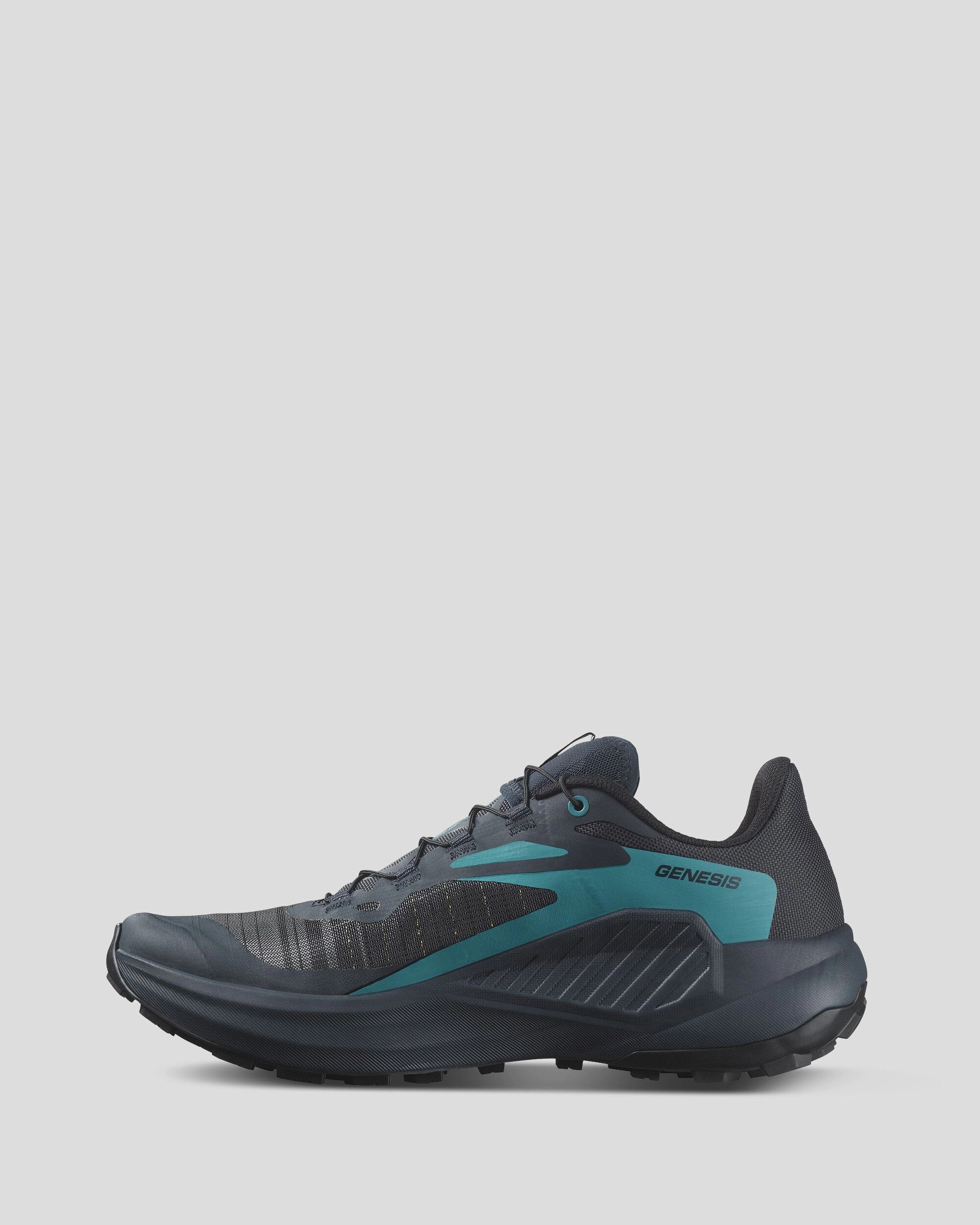 Men's Salomon Genesis Trail Running Shoes - Carbon/Tahitian Tide/Quiet Shade