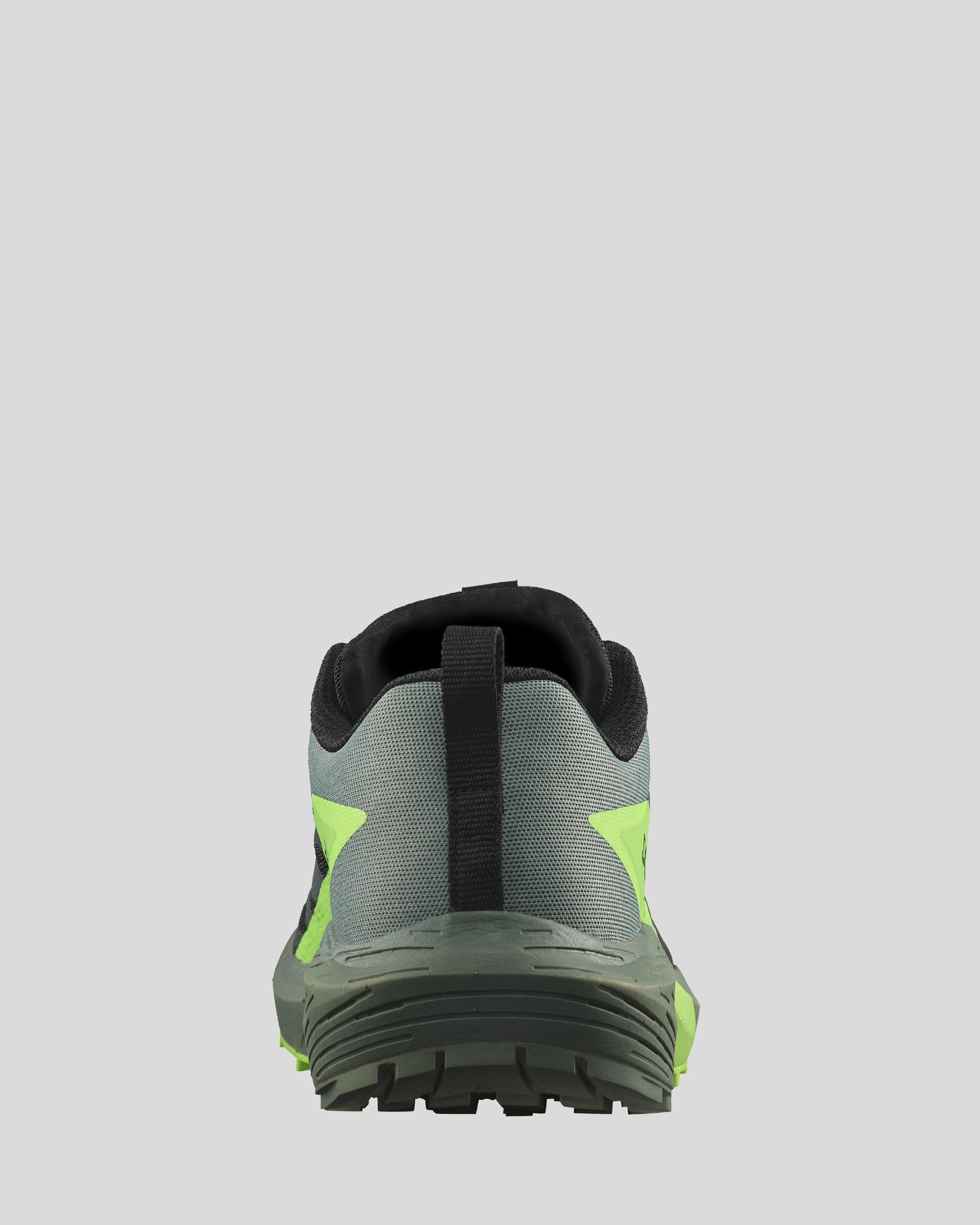 Men's Salomon Sense Ride 5 Trail Running Shoes - Black/Laurel Wreath/Green Gecko