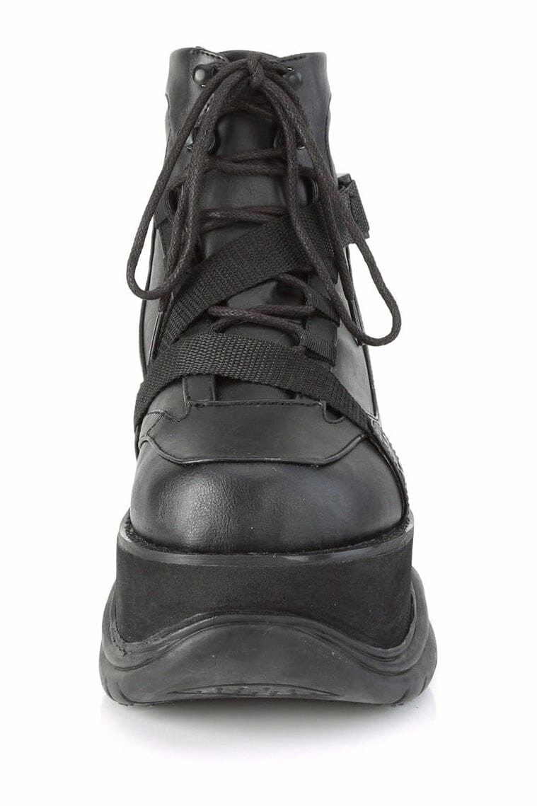 NEPTUNE-181 Black Vegan Leather Ankle Boot