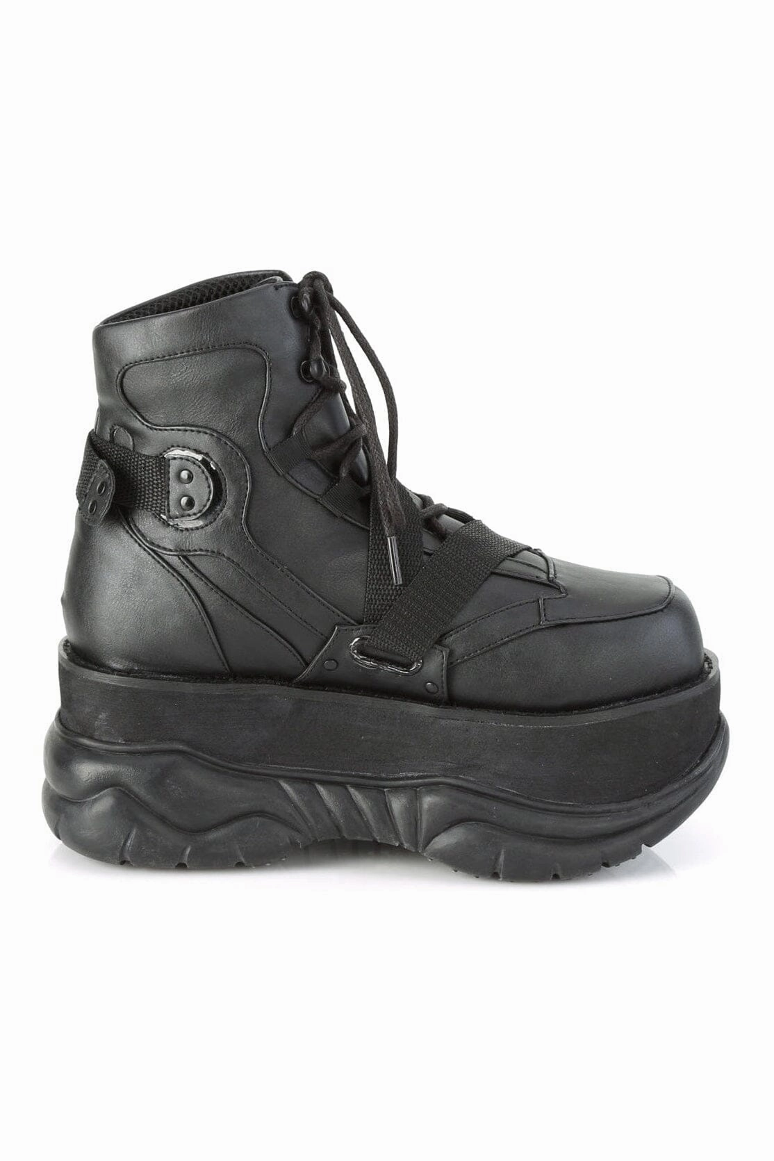 NEPTUNE-181 Black Vegan Leather Ankle Boot