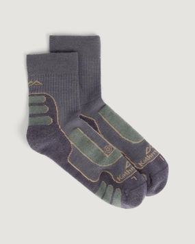 NuYarn Ergonomic Quarter Crew Hiking Socks - Dusk/Thyme/Golden Oak